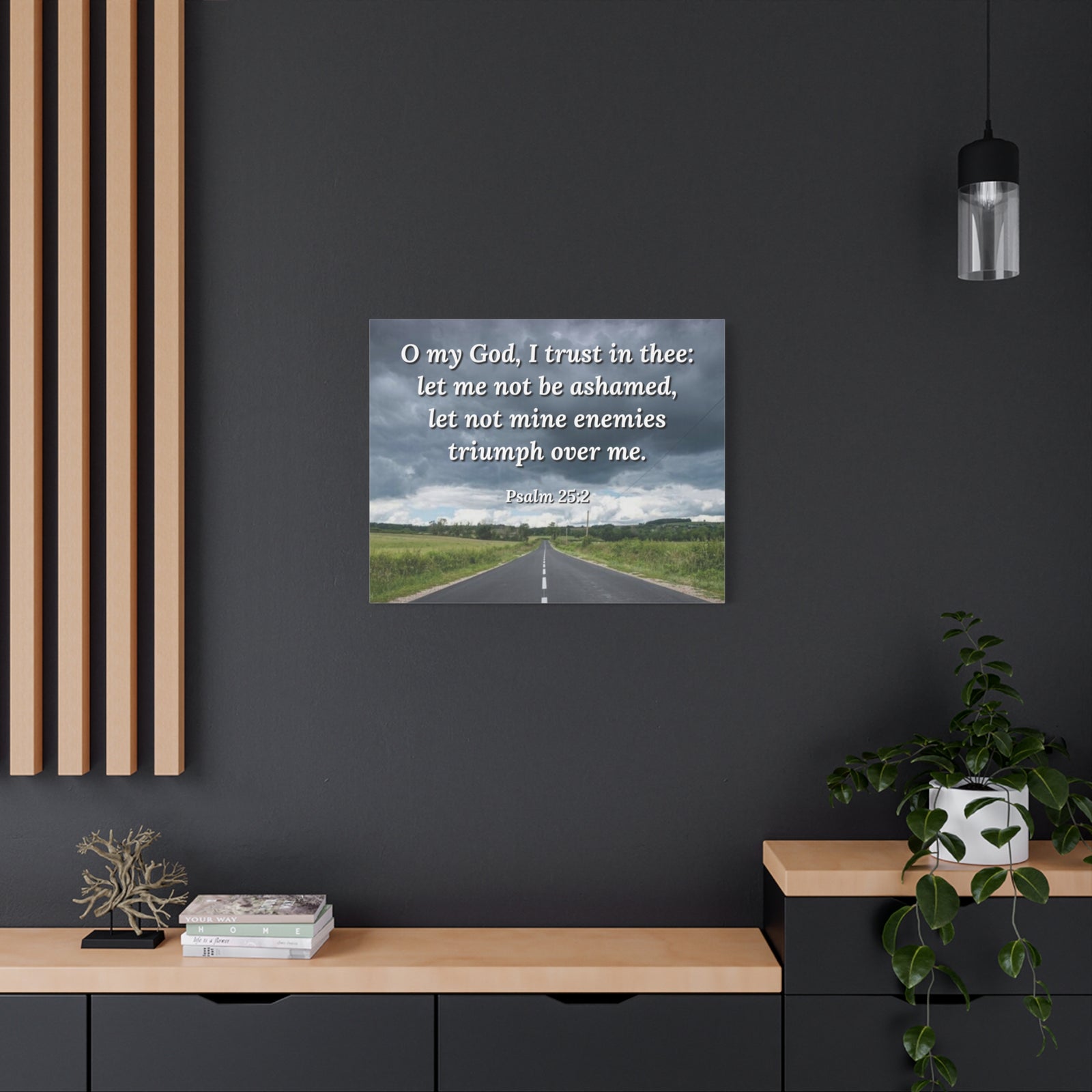 Scripture Canvas Triumph Psalm 25:2 Christian Wall Art Bible Verse Print Ready to Hang-Express Your Love Gifts