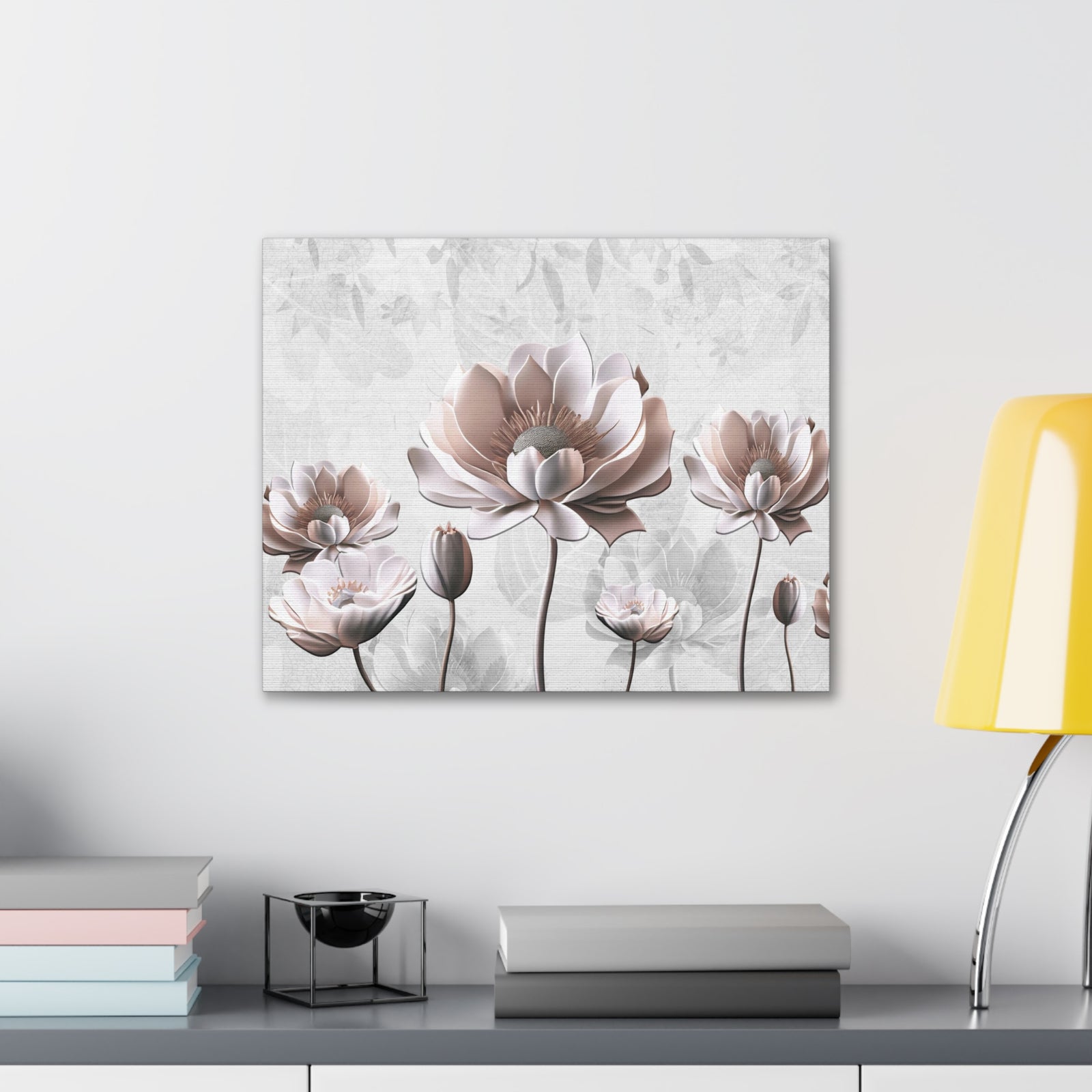 Simple Floral Painting 3D Flower Canvas Wall Art for Home Decor Ready-to-Hang-Express Your Love Gifts