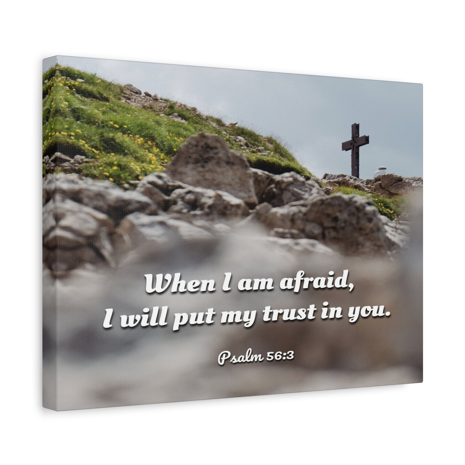 Scripture Canvas Trust In Thee Psalms 56:3 Christian Wall Art Bible Verse Print Ready to Hang-Express Your Love Gifts