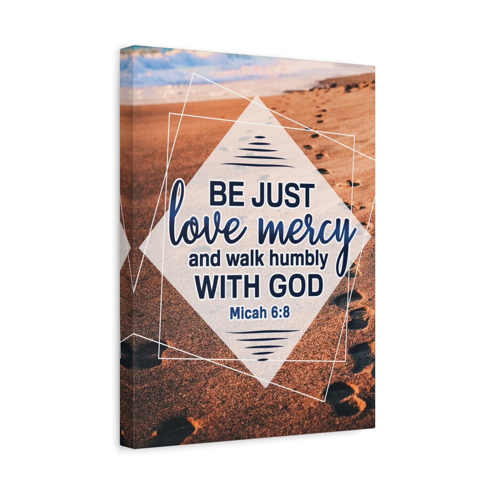 Scripture Canvas Walk Humbly With God Micah 6:8 Christian Wall Art Bible Verse Print Ready to Hang-Express Your Love Gifts