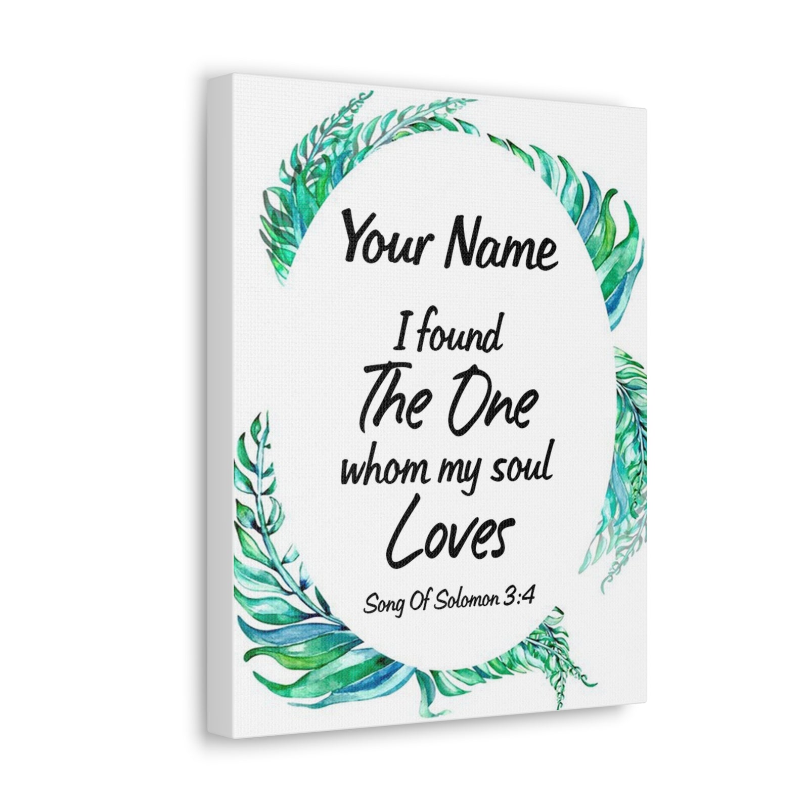 Personalized Soulmate Song Of Solomon 3:4 Bible Chapter Canvas Christian Wall Art Ready to Hang-Express Your Love Gifts