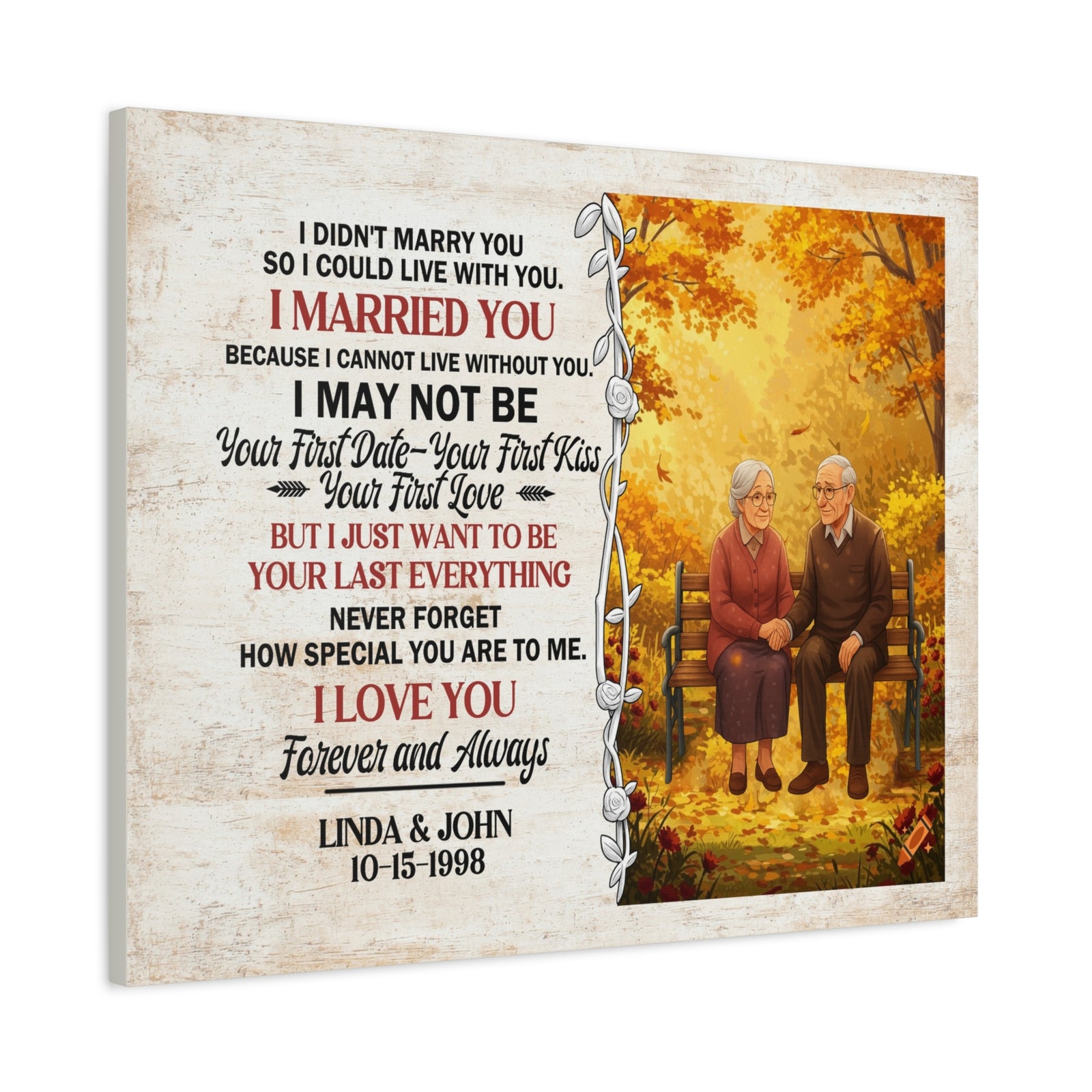 Personalized Anniversary Canvas Print “I Married You” – Romantic Couple Wall Art-Express Your Love Gifts