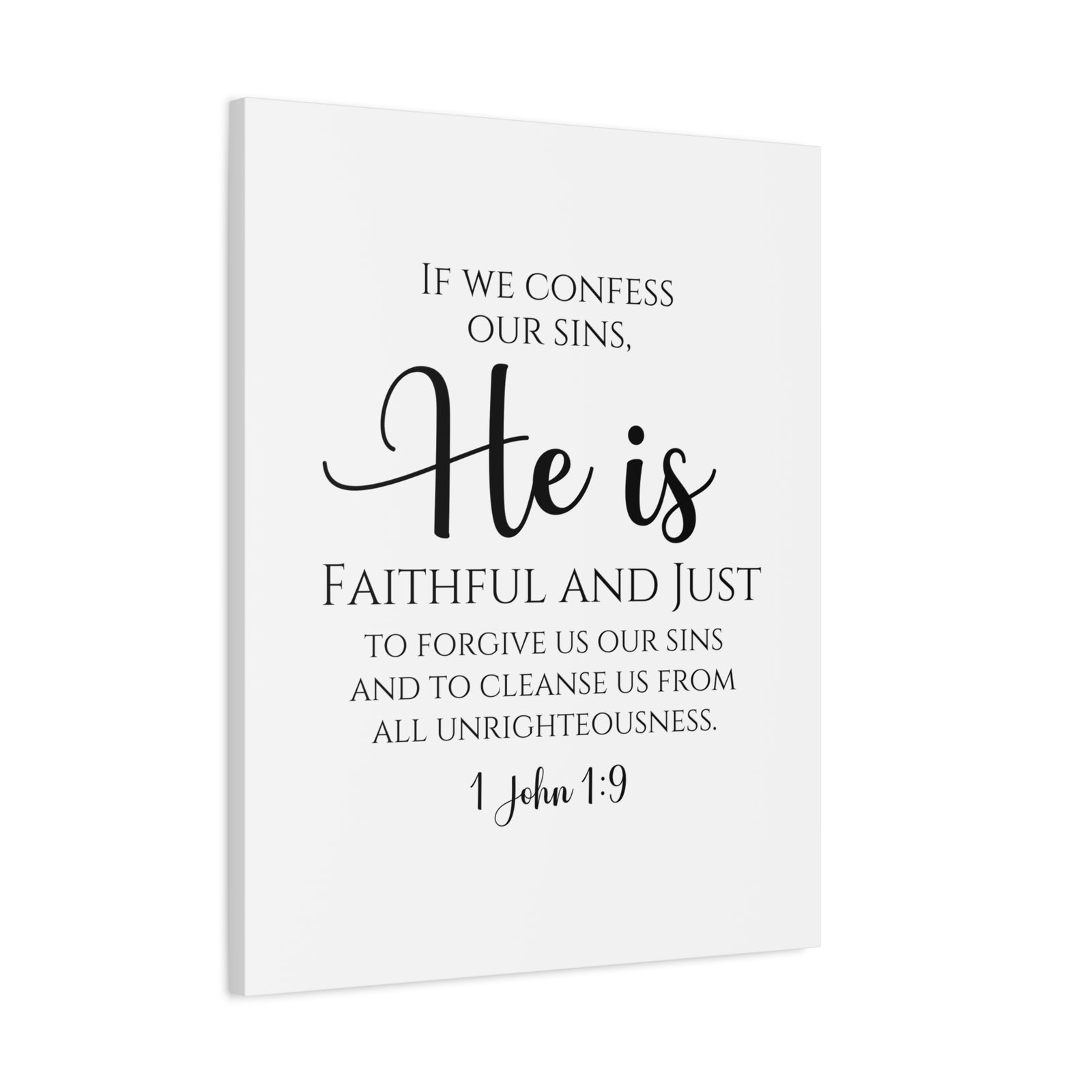 Scripture Walls 1 John 1:9 Faithful and Just Bible Verse Canvas Christian Wall Art Ready to Hang Unframed-Express Your Love Gifts