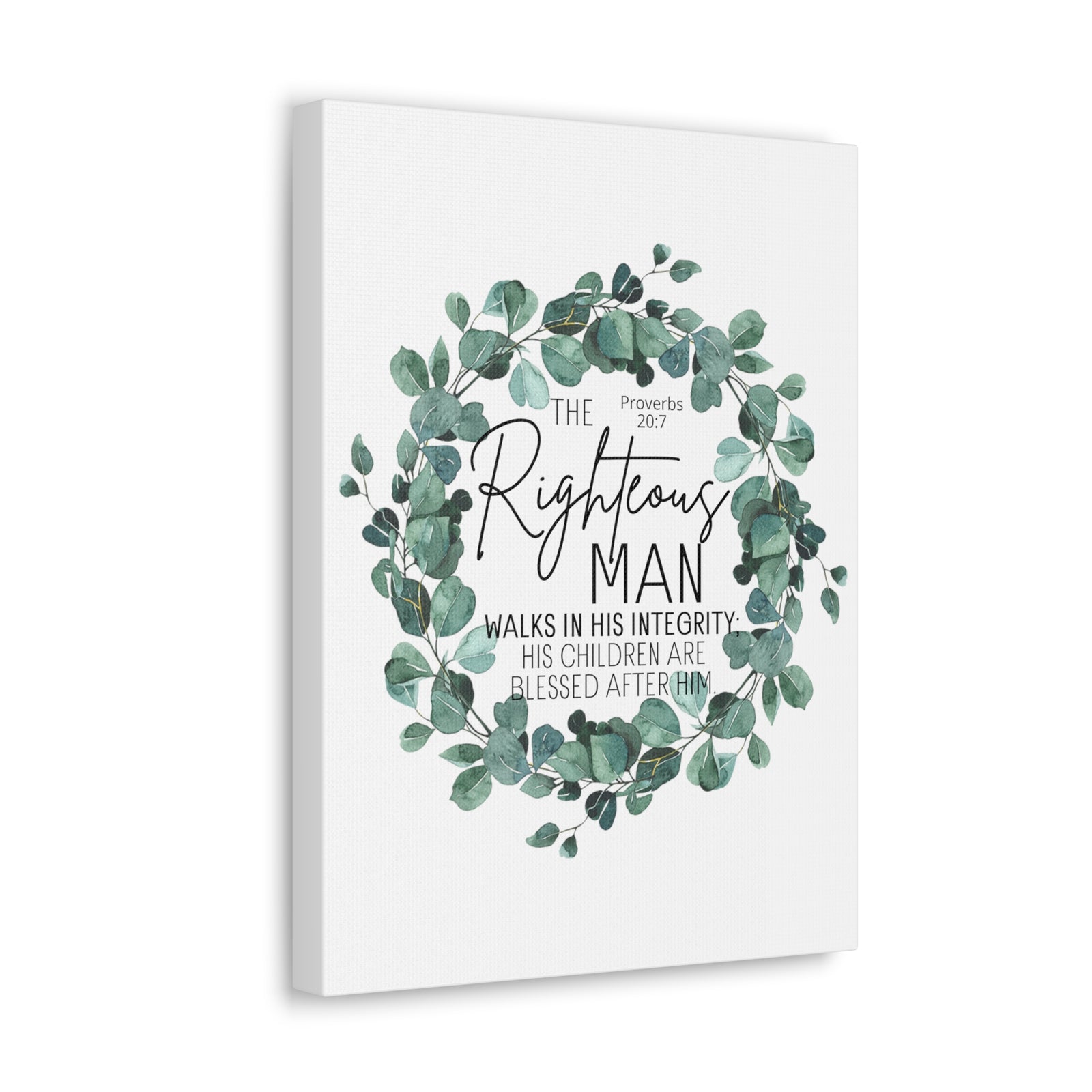 Scripture Walls Proverbs 20:7 The Righteous Man Bible Verse Canvas Christian Wall Art Ready to Hang Unframed-Express Your Love Gifts