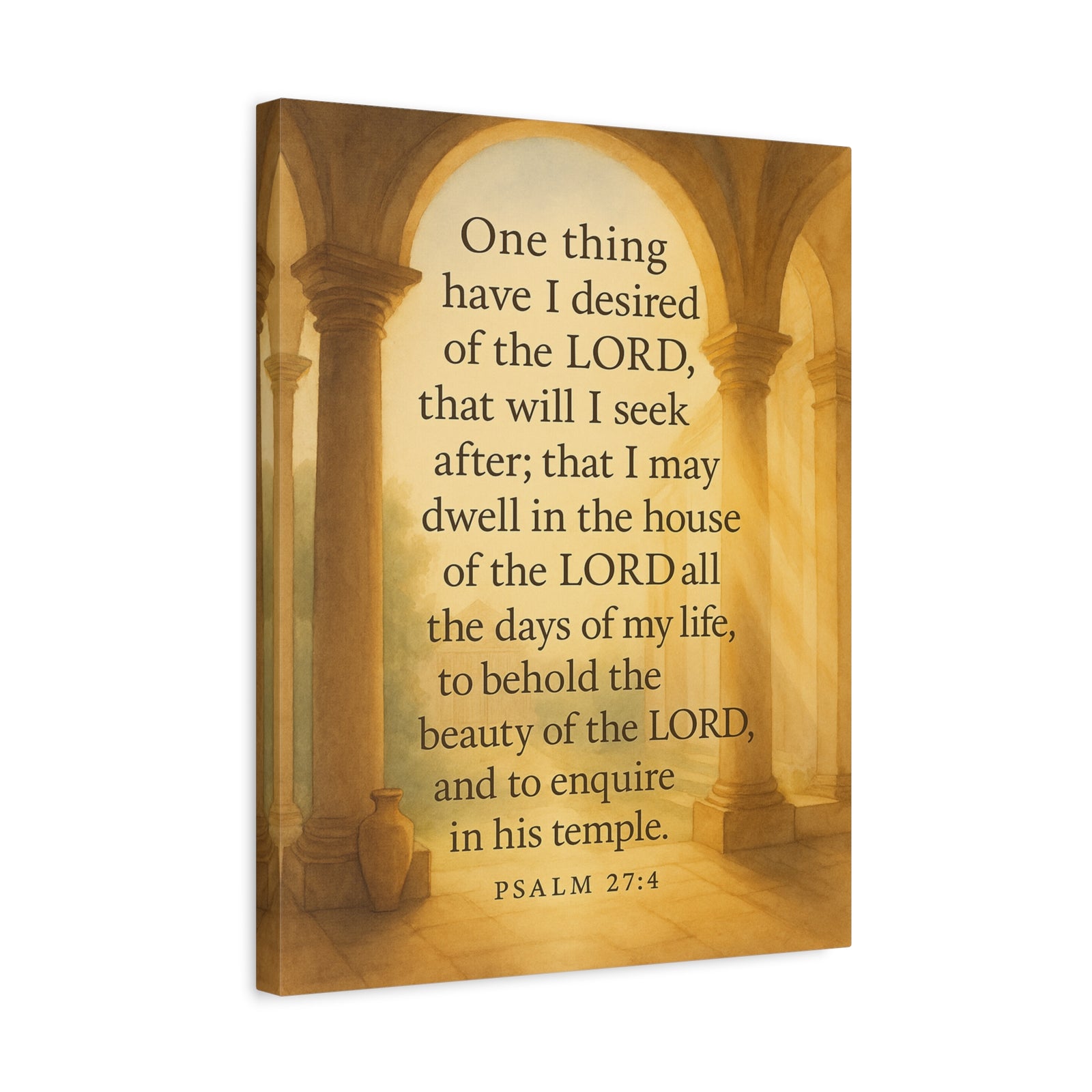 Bible Verse Canvas Psalm 27:4 Christian Home Décor Wall Art Scripture Ready to Hang Faith Print-Express Your Love Gifts