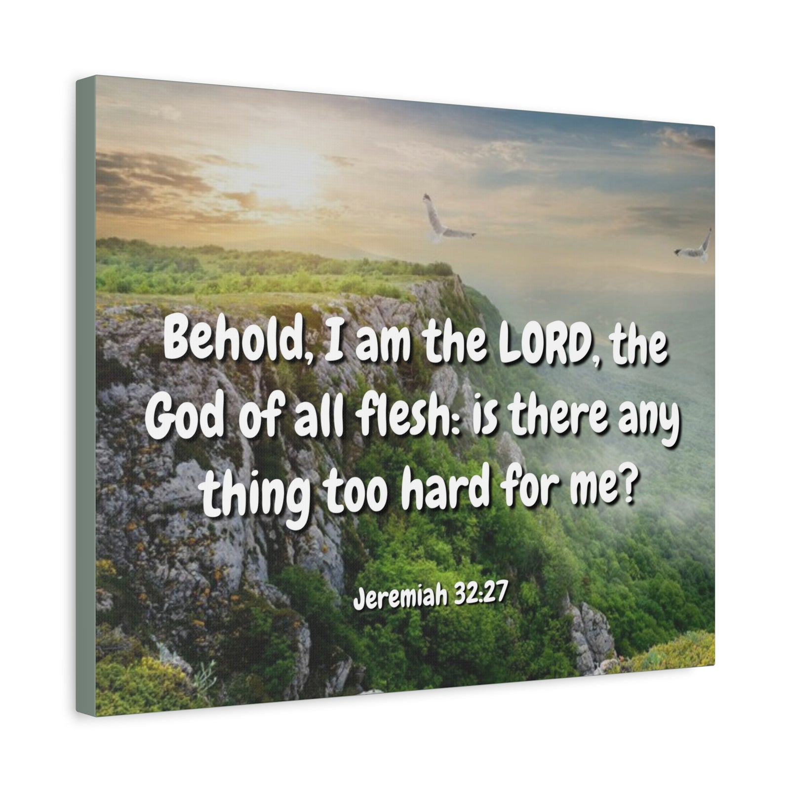Scripture Canvas The Lord Jeremiah 32:27 Christian Wall Art Bible Verse Print Ready to Hang