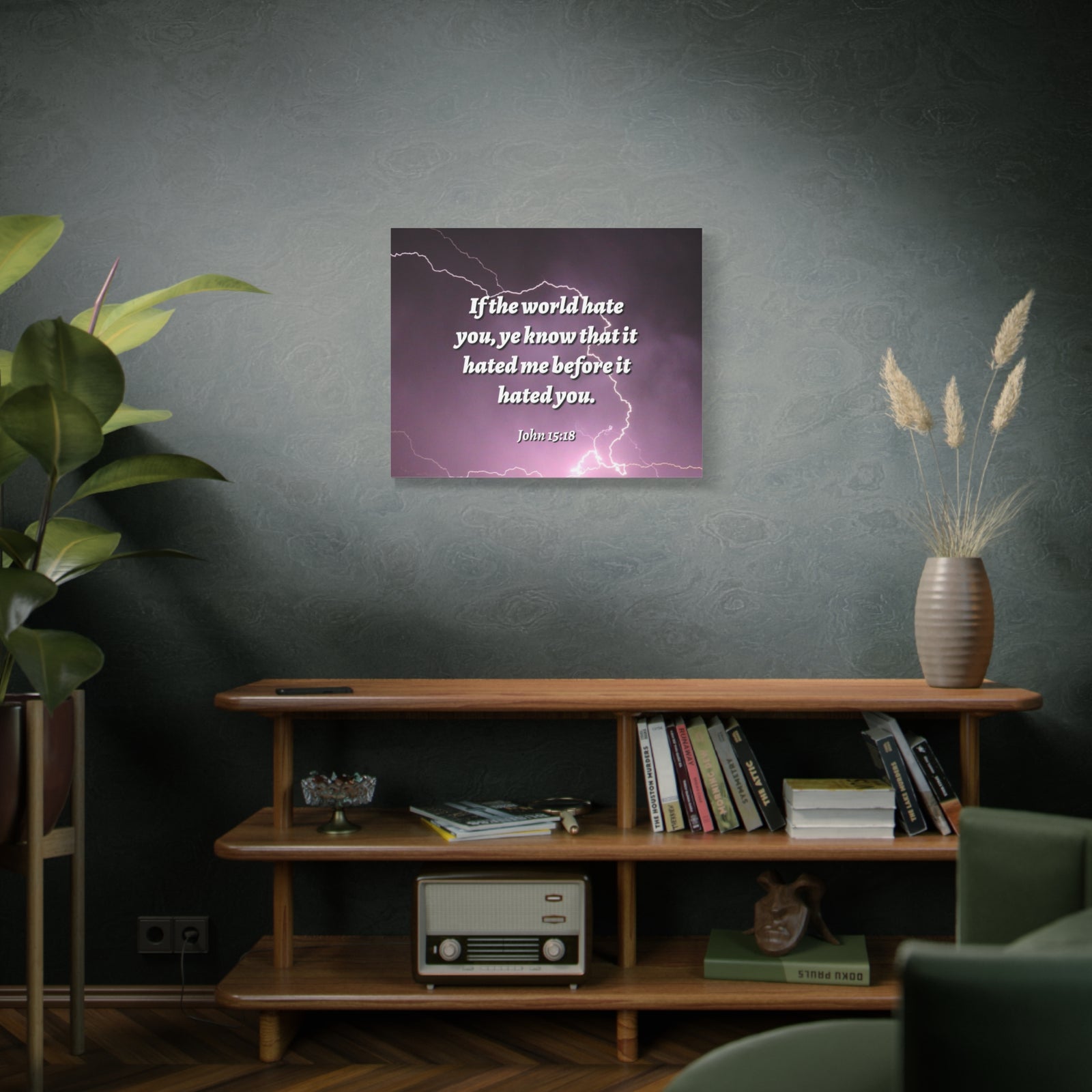Scripture Canvas The World John 15:18 Christian Wall Art Bible Verse Print Ready to Hang-Express Your Love Gifts