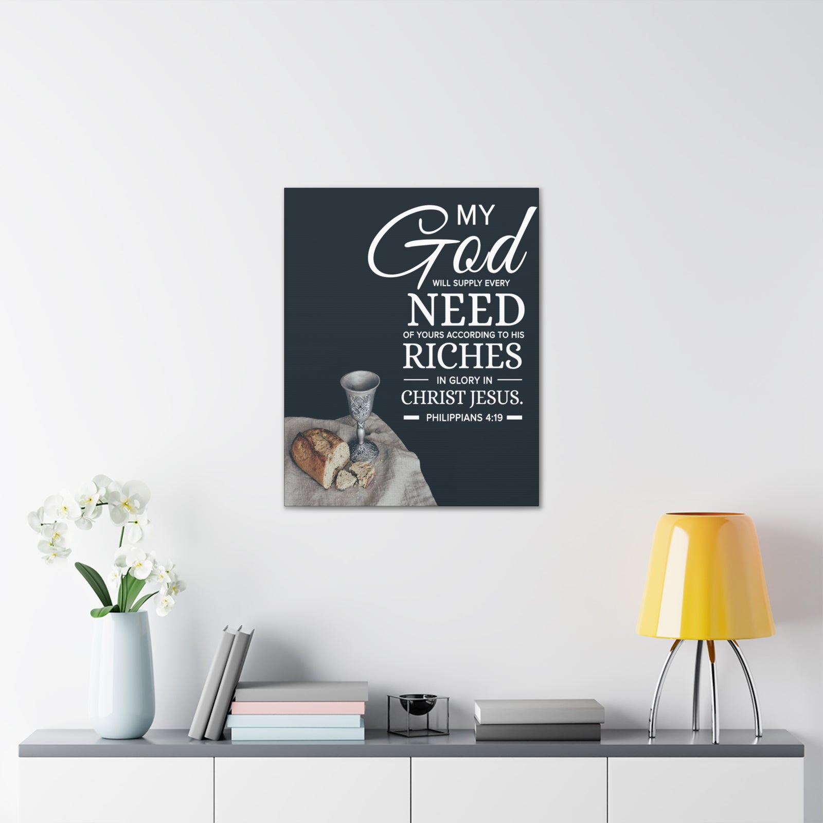 Bible Verse Canvas My God Need Riches Philippians 4:19 Wall Art Christian Home Decor-Express Your Love Gifts