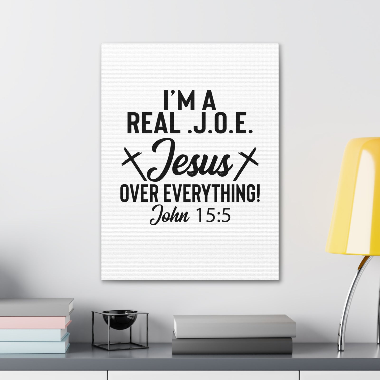 Scripture Walls John 15:5 Real J.O.E Bible Verse Canvas Christian Wall Art Ready to Hang Unframed-Express Your Love Gifts
