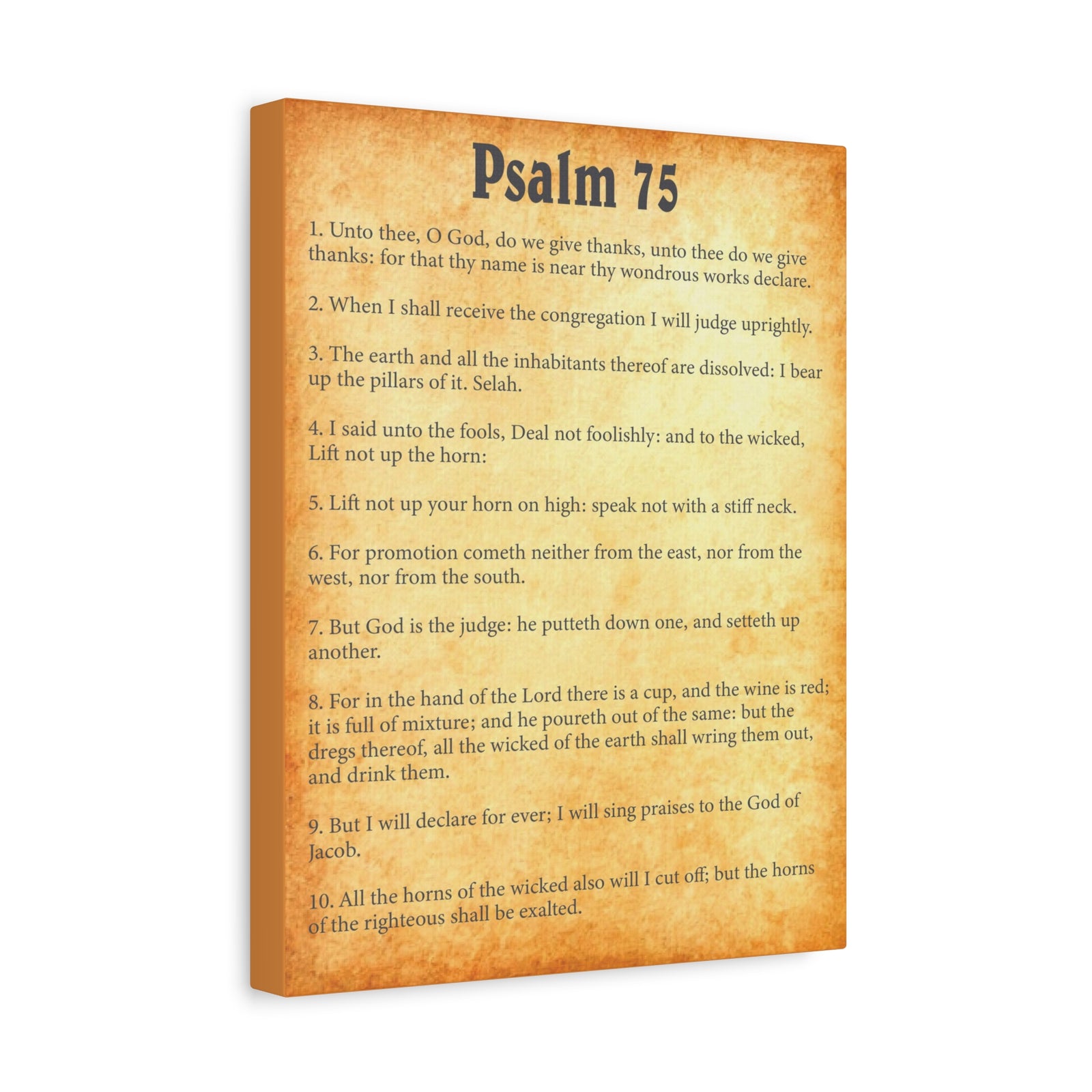 Scripture Walls Psalm 75Gold Bible Chapter Canvas Christian Wall Art Ready to Hang-Express Your Love Gifts