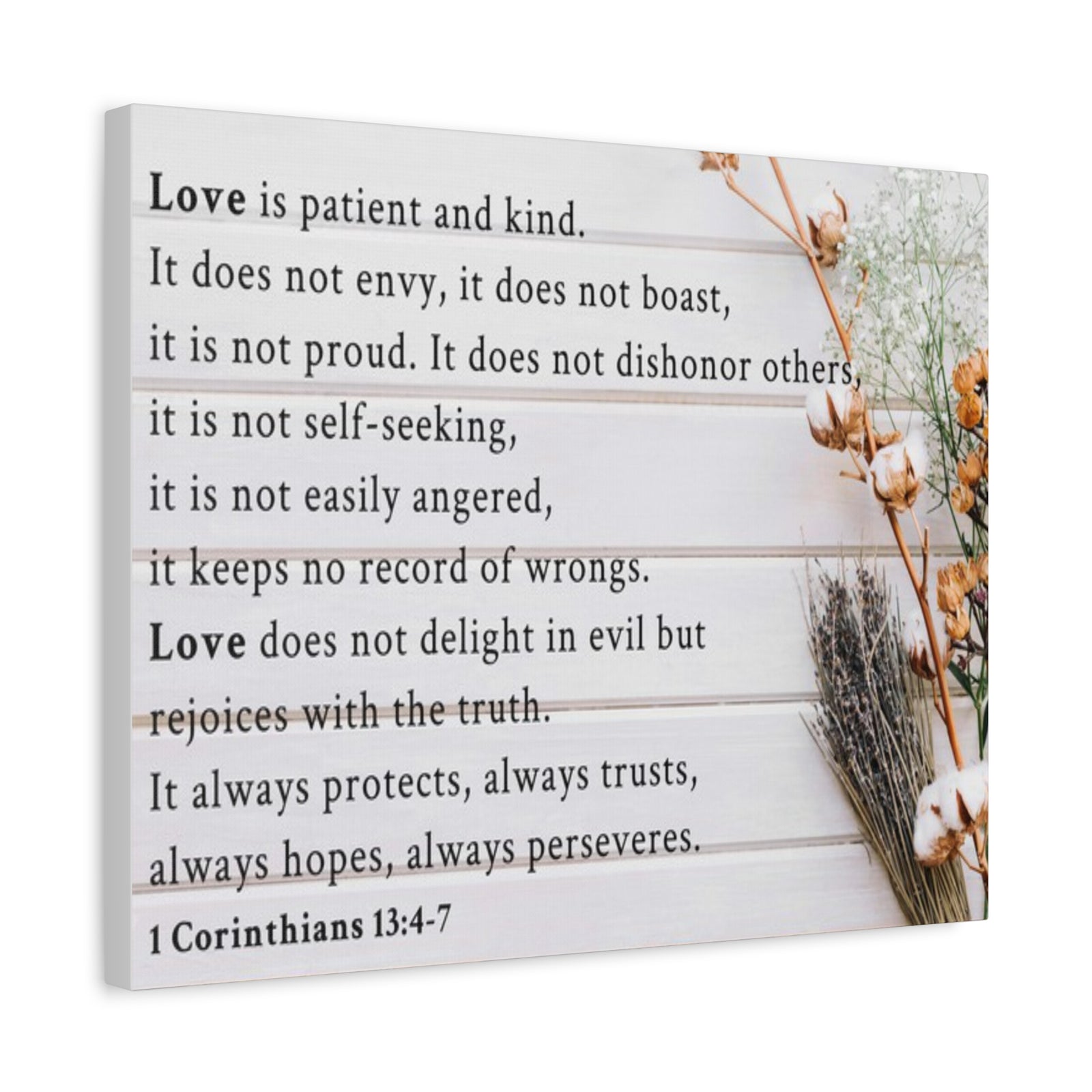 Scripture Walls Love is 1 Corinthians 13:4-7 Bible Verse Canvas Christian Wall Art Ready to Hang Unframed-Express Your Love Gifts