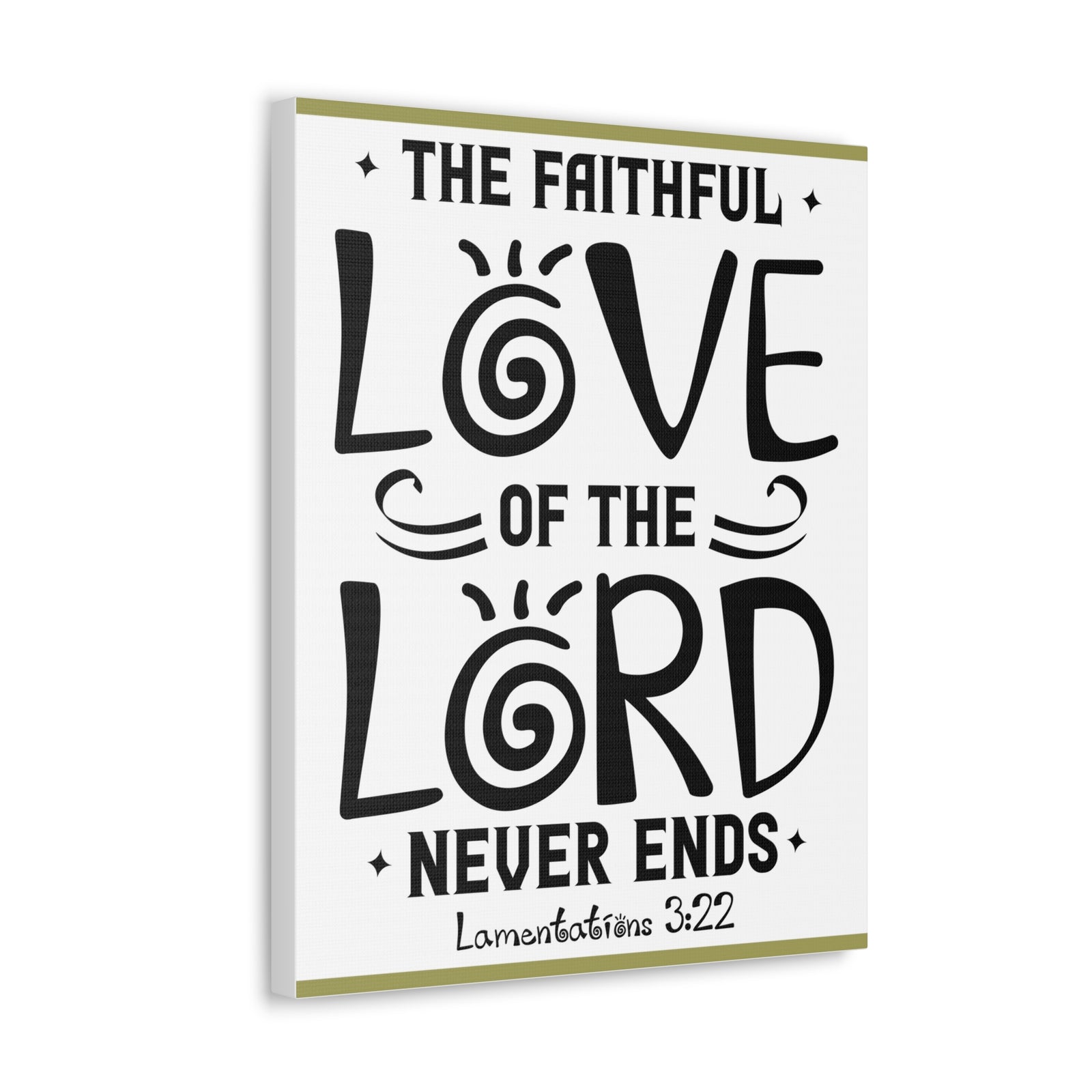 Scripture Canvas The Faithful Love Of The Lord Lamentations 3:22 Christian Wall Art Bible Verse Print Ready To Hang-Express Your Love Gifts