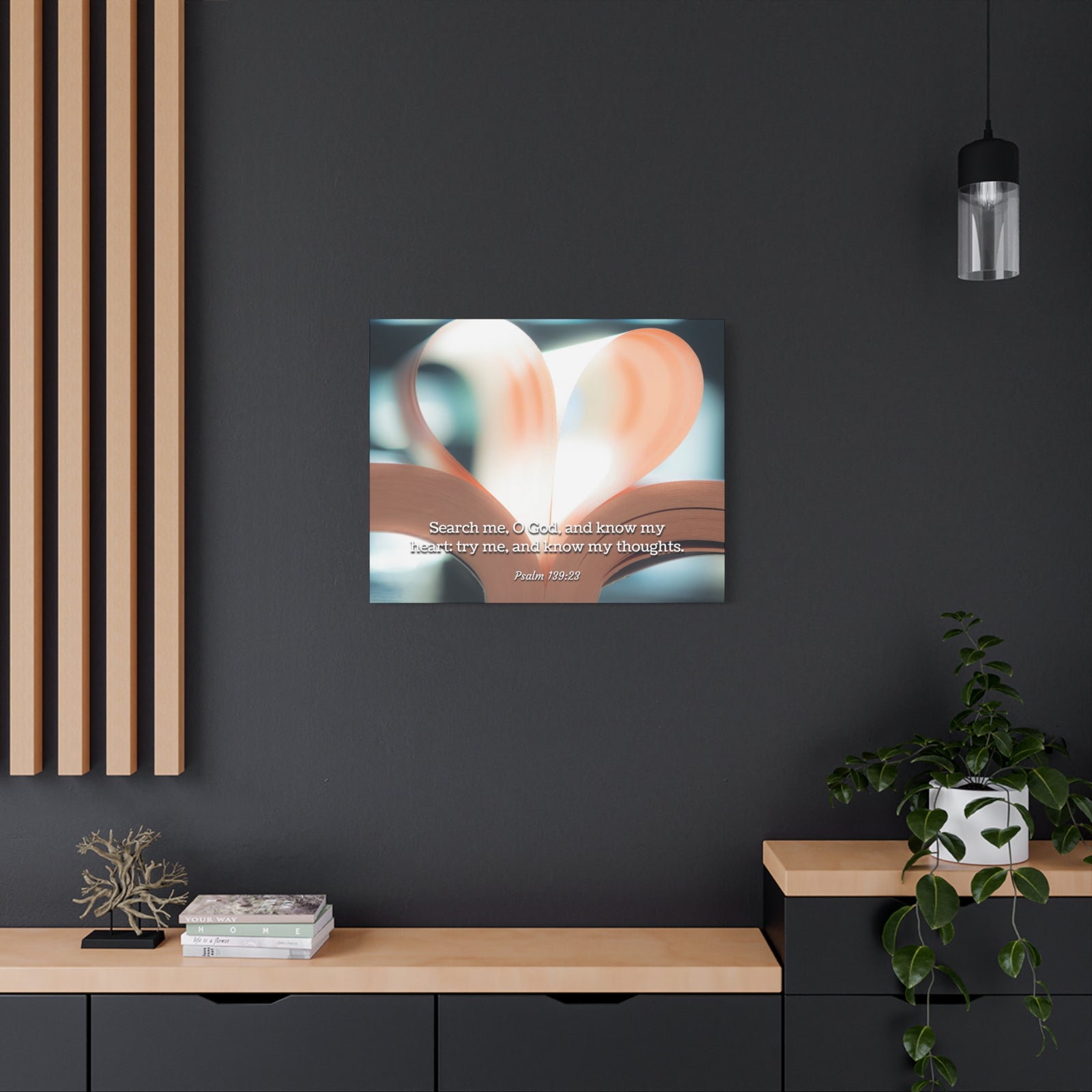 Scripture Canvas Know My Heart Psalm 139:23 Christian Wall Art Bible Verse Print Ready to Hang-Express Your Love Gifts