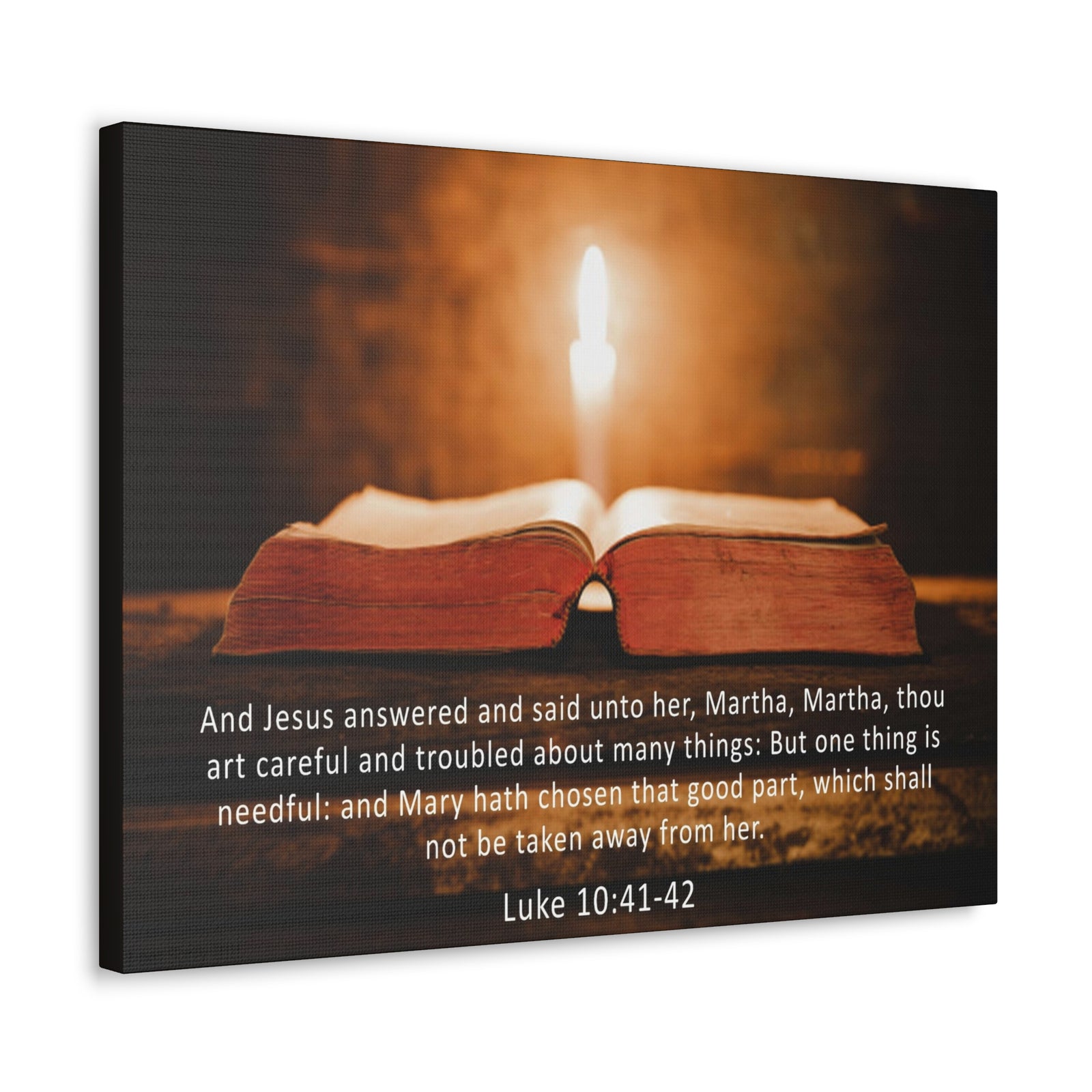 Scripture Walls Luke 10:41-42 Bible Verse Canvas Christian Wall Art Ready to Hang Unframed-Express Your Love Gifts