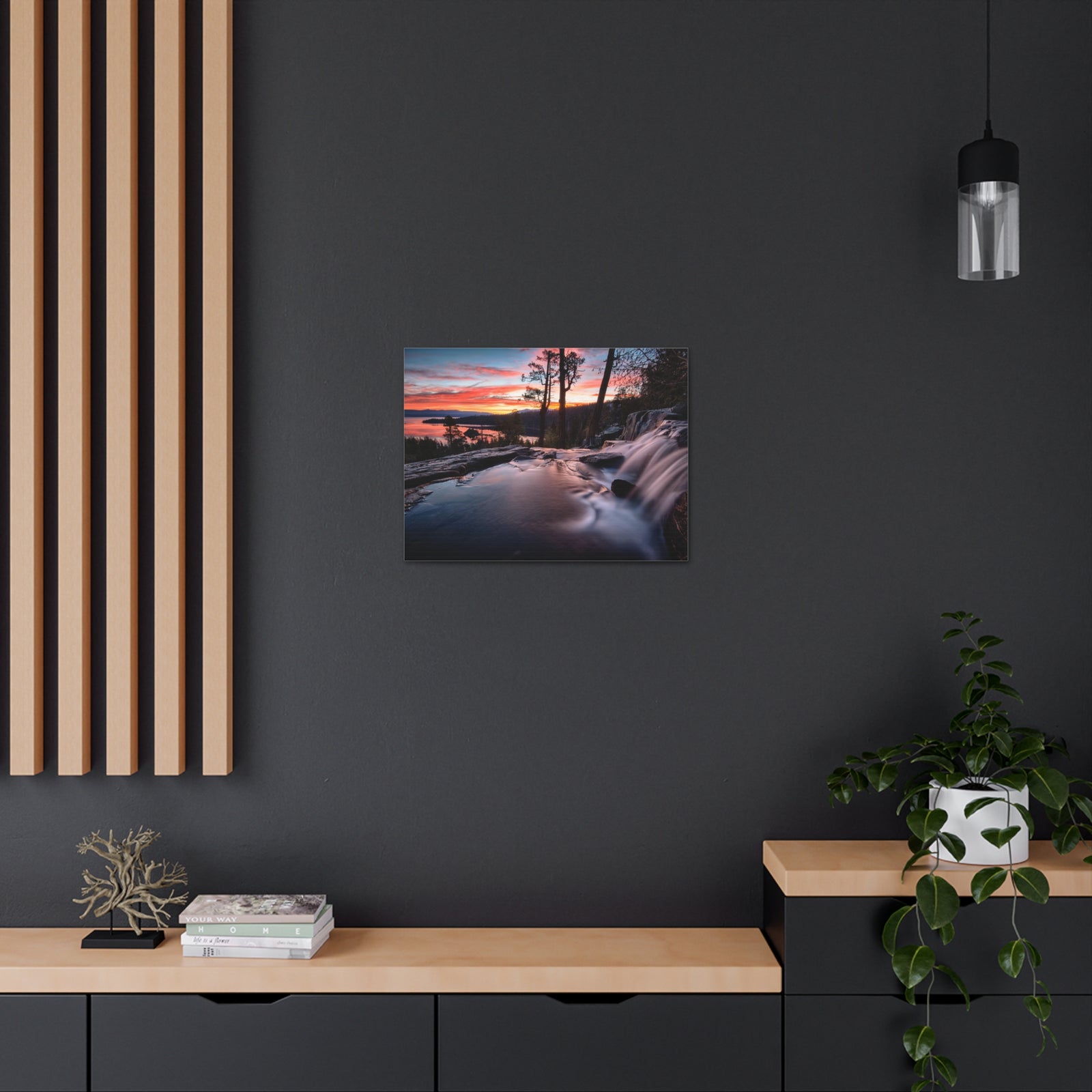 Lake Water Rushing Nature Wilderness Photography Canvas Wall Art for Home Decor Ready-to-Hang-Express Your Love Gifts
