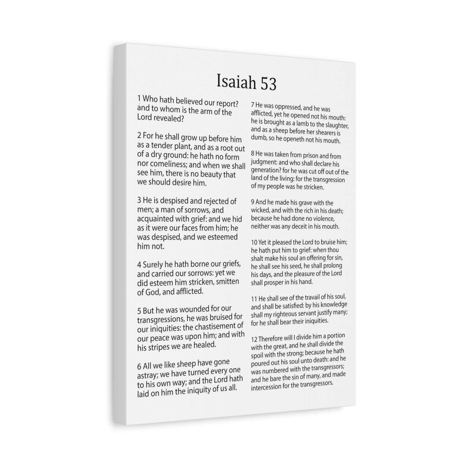 Scripture Walls Isaiah Chapter 53 White Christian Wall Art Print Ready to Hang Unframed-Express Your Love Gifts