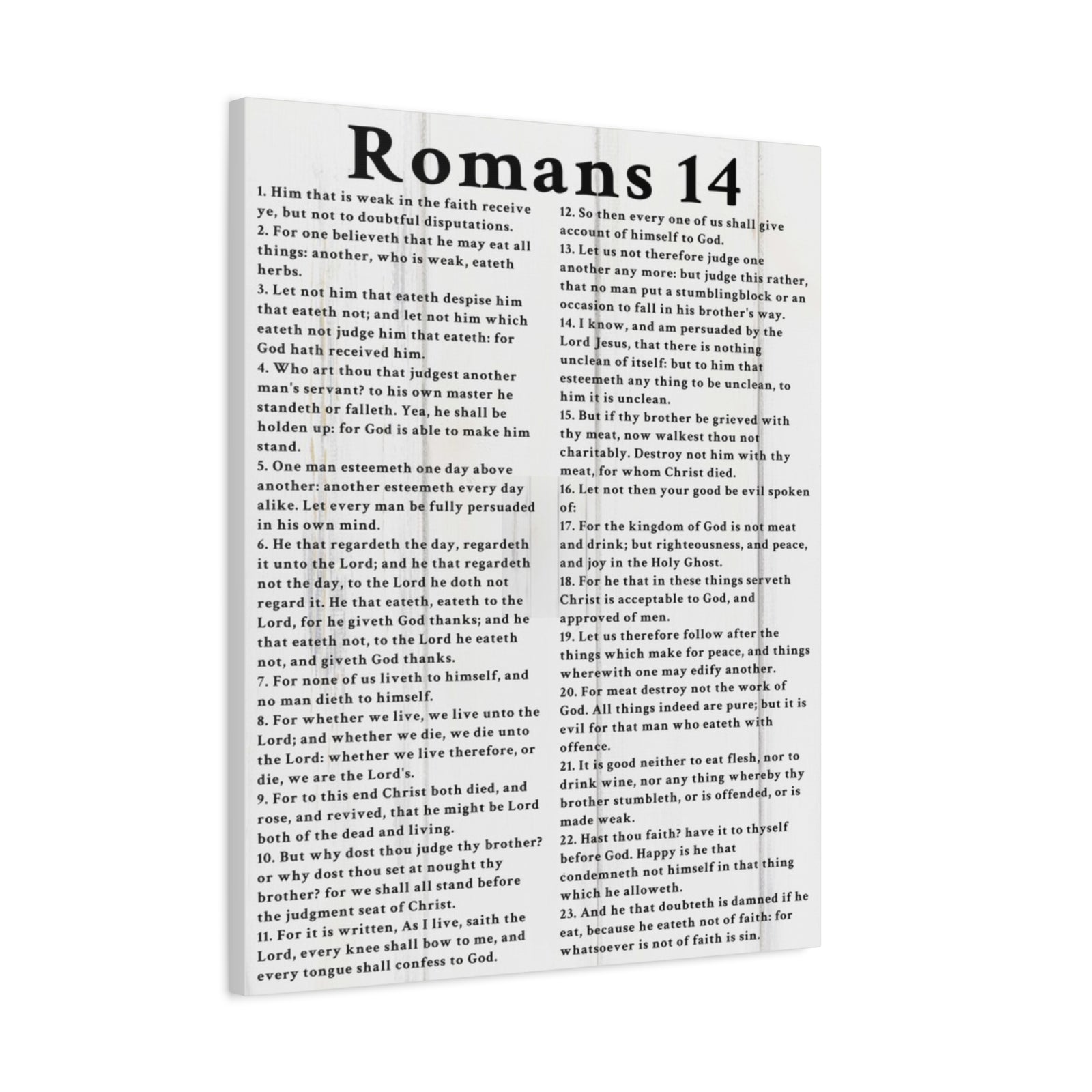 Scripture Walls Romans 14 White Bible Verse Canvas Christian Wall Art Ready to Hang Unframed-Express Your Love Gifts