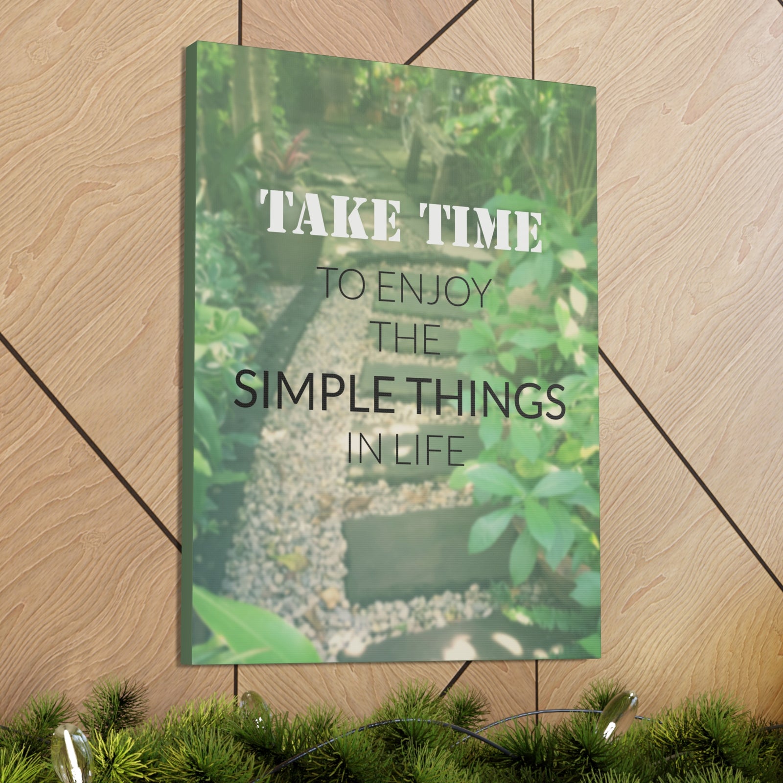 Inspirational Quote Canvas Take Time To Enjoy Motivational Print Ready to Hang Artwork-Express Your Love Gifts