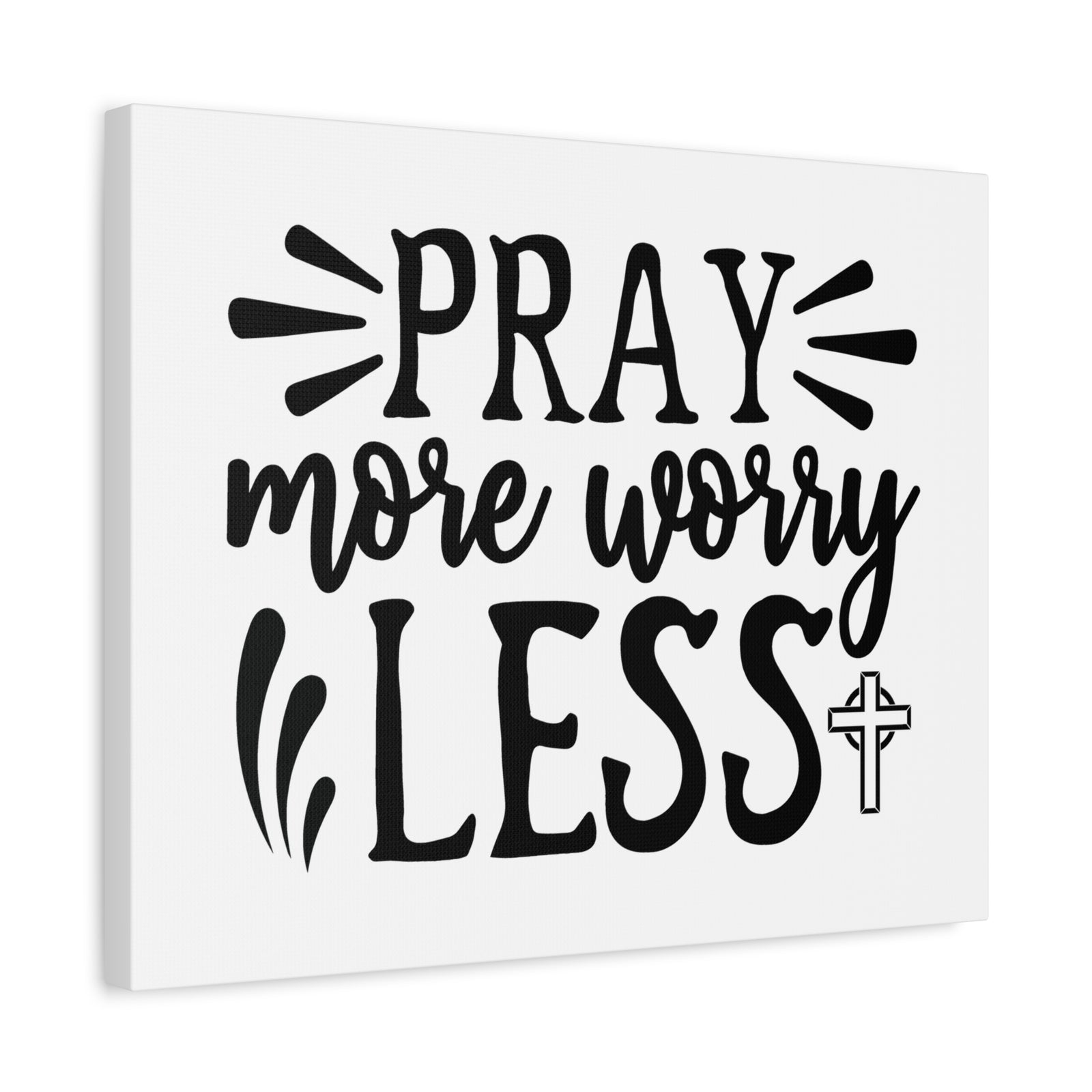 Scripture Walls Pray More Worry Less Psalm 34:4 Christian Wall Art Print Ready to Hang-Express Your Love Gifts