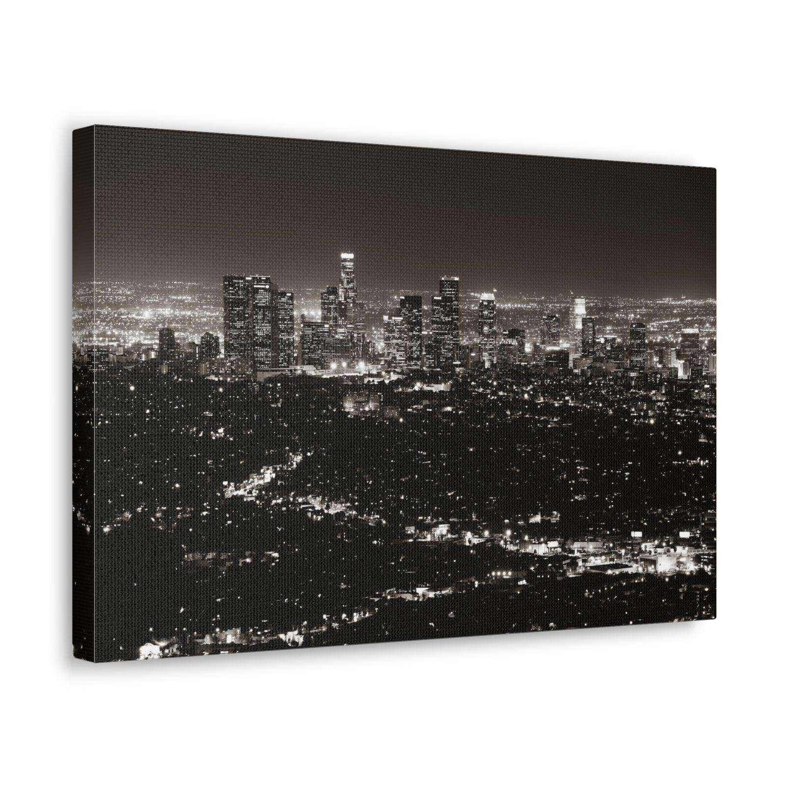 Los Angeles Black And White Skyline Canvas Artwork High-Quality Breathtaking Stunning Cityscape for Home Decor Ready to Hang-Express Your Love Gifts