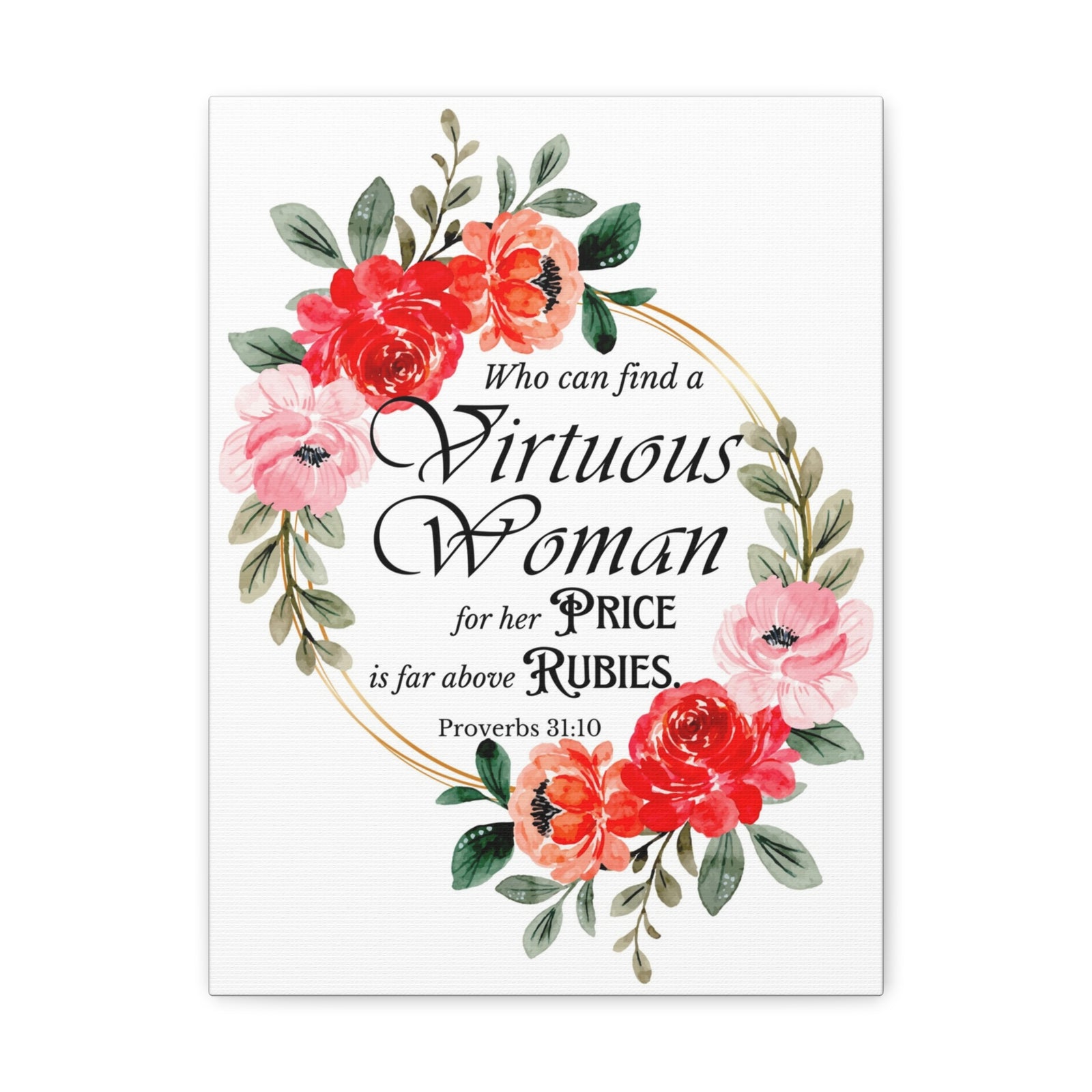 Scripture Walls Proverbs 31:10 A Virtuous Woman Bible Verse Canvas Christian Wall Art Ready to Hang Unframed-Express Your Love Gifts