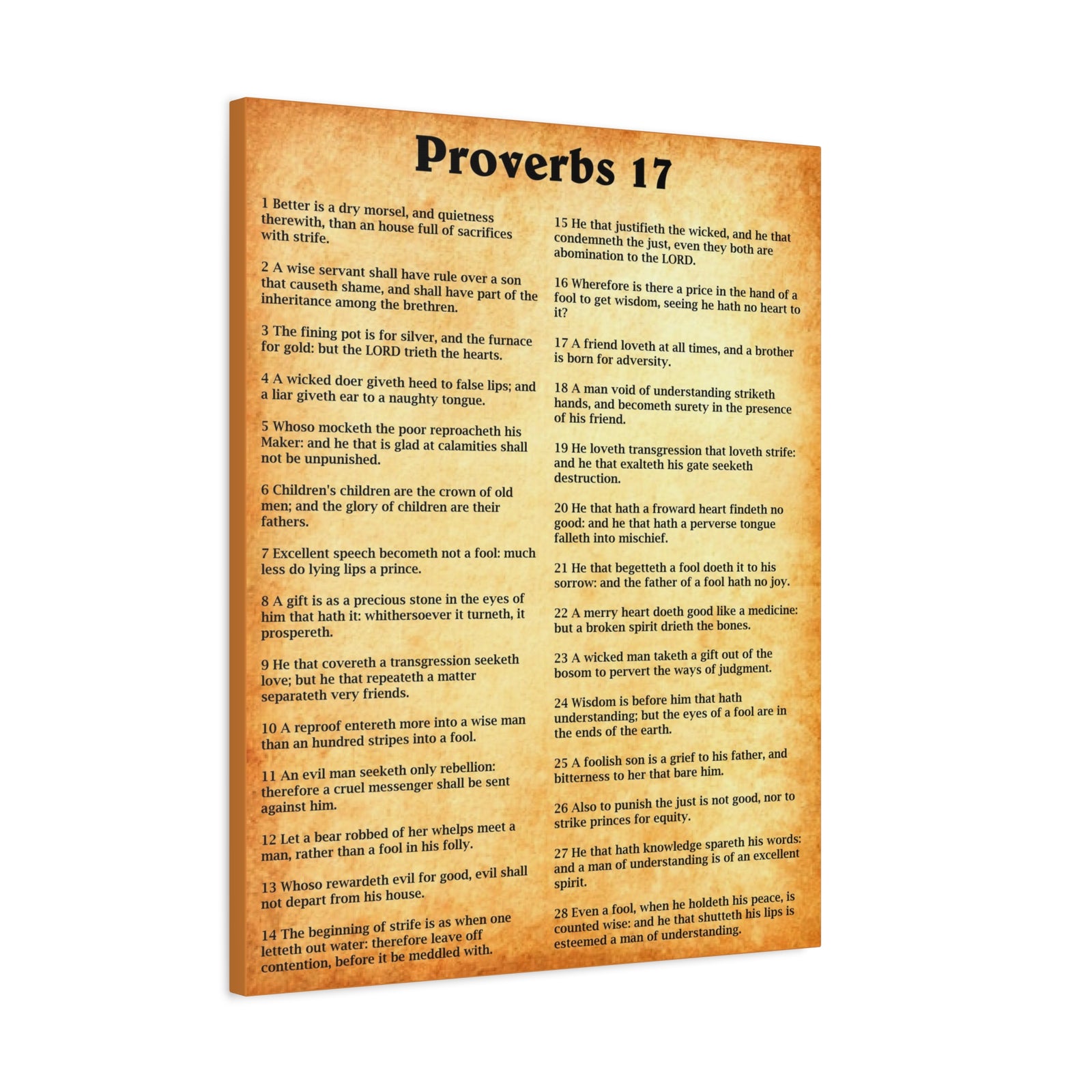 Scripture Walls Proverbs Chapter 17 Gold Bible Canvas Christian Wall Art Ready to Hang Unframed-Express Your Love Gifts