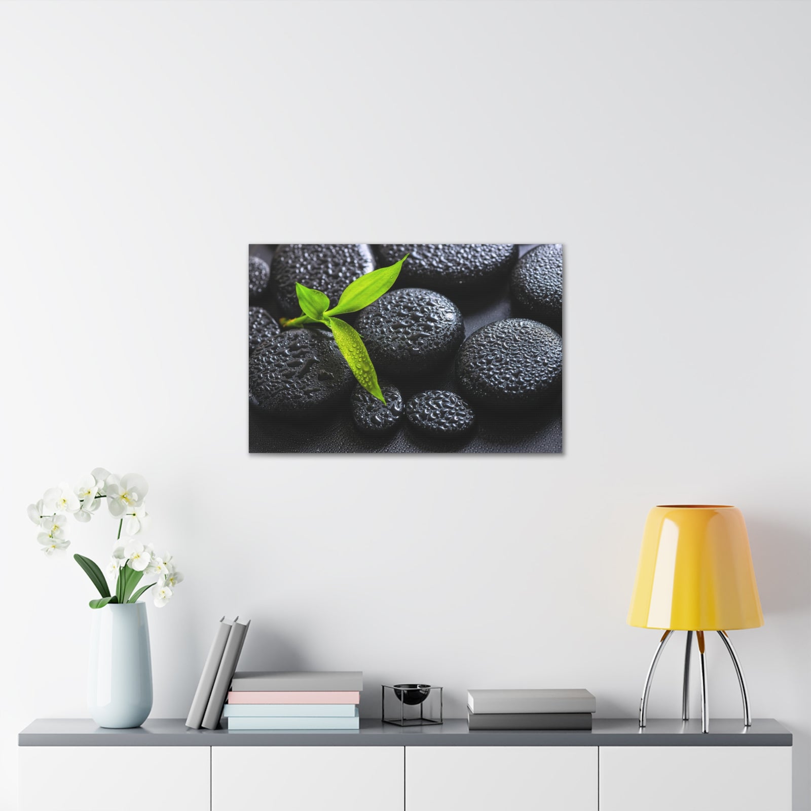 Green Branch Bamboo Forest Floral Nature Photography Canvas Wall Art for Home Decor Ready-to-Hang-Express Your Love Gifts