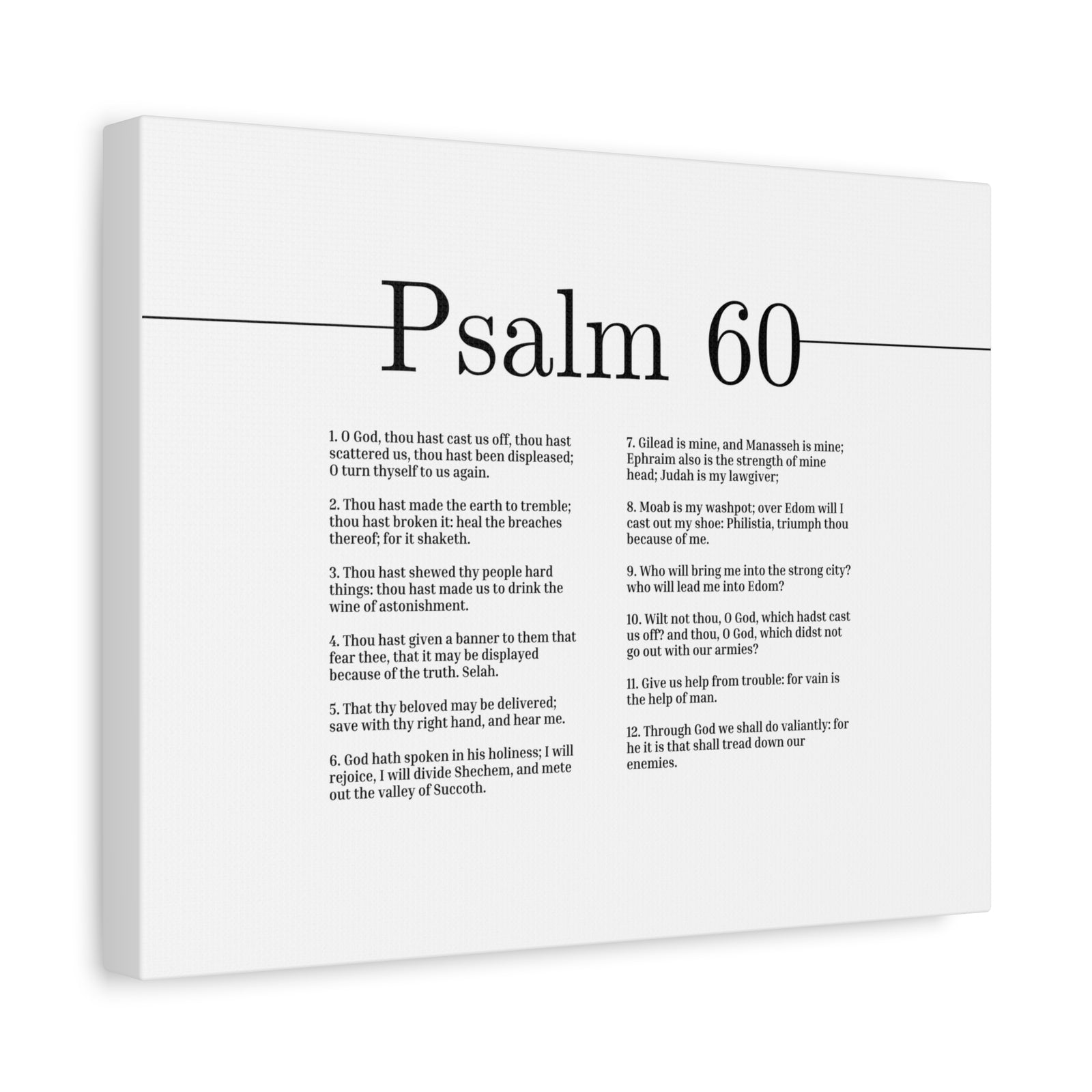 Scripture Canvas His Holiness Psalm 60 Christian Wall Art Bible Verse Print Ready to Hang-Express Your Love Gifts