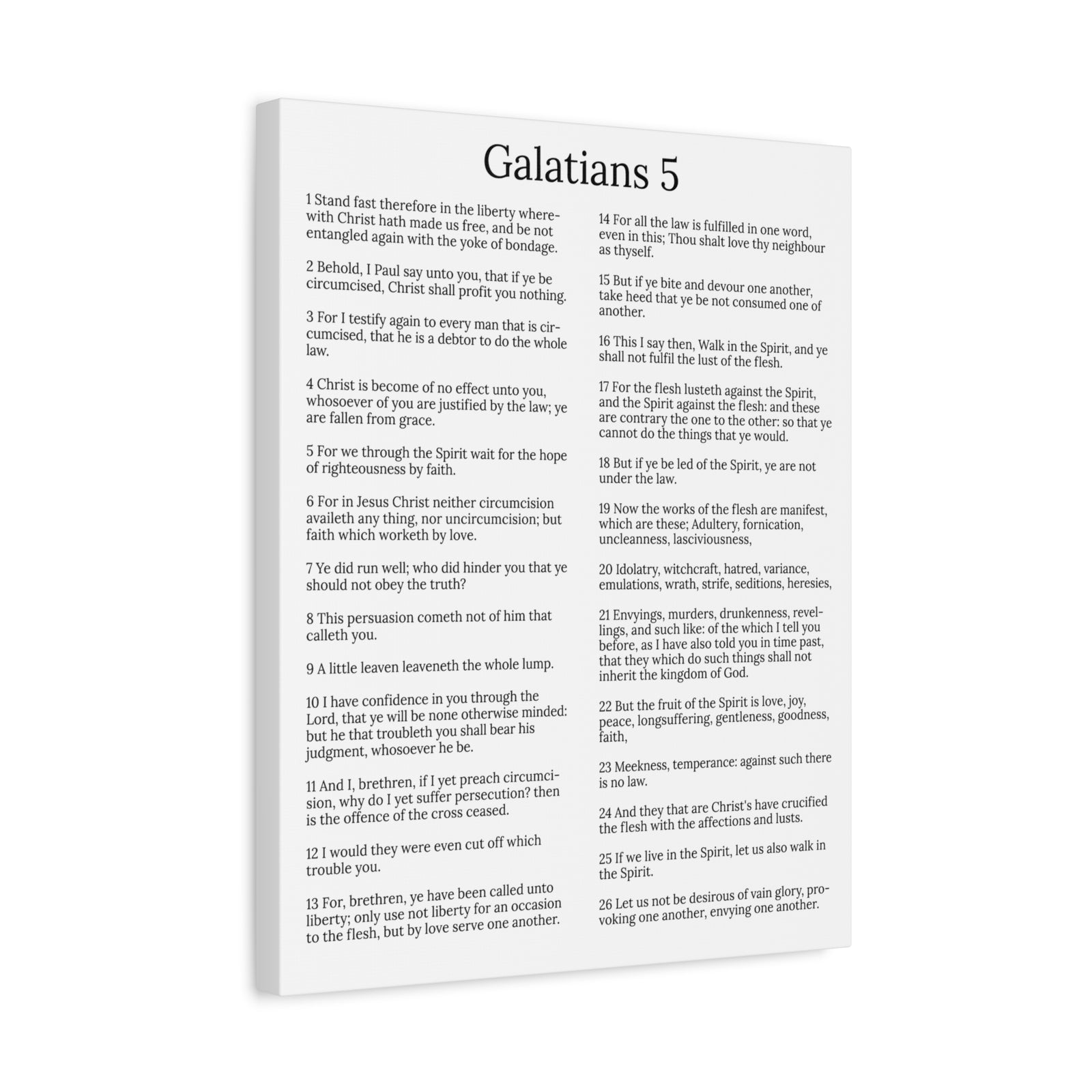 Scripture Walls Fruit of the Spirit Galatians 5 Chapter White Christian Wall Art Print Ready to Hang Unframed-Express Your Love Gifts