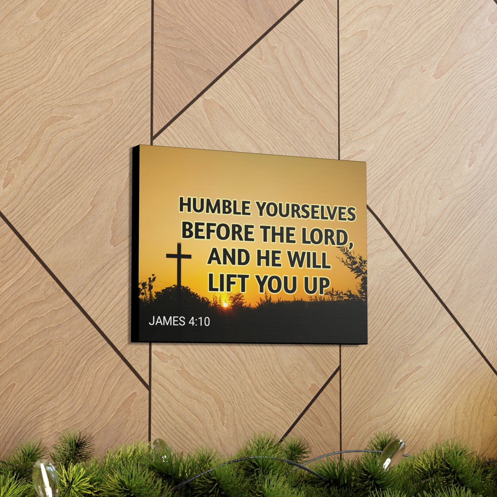 Scripture Walls Humble Yourselves James 4:10 Bible Verse Canvas Christian Wall Art Ready to Hang-Express Your Love Gifts