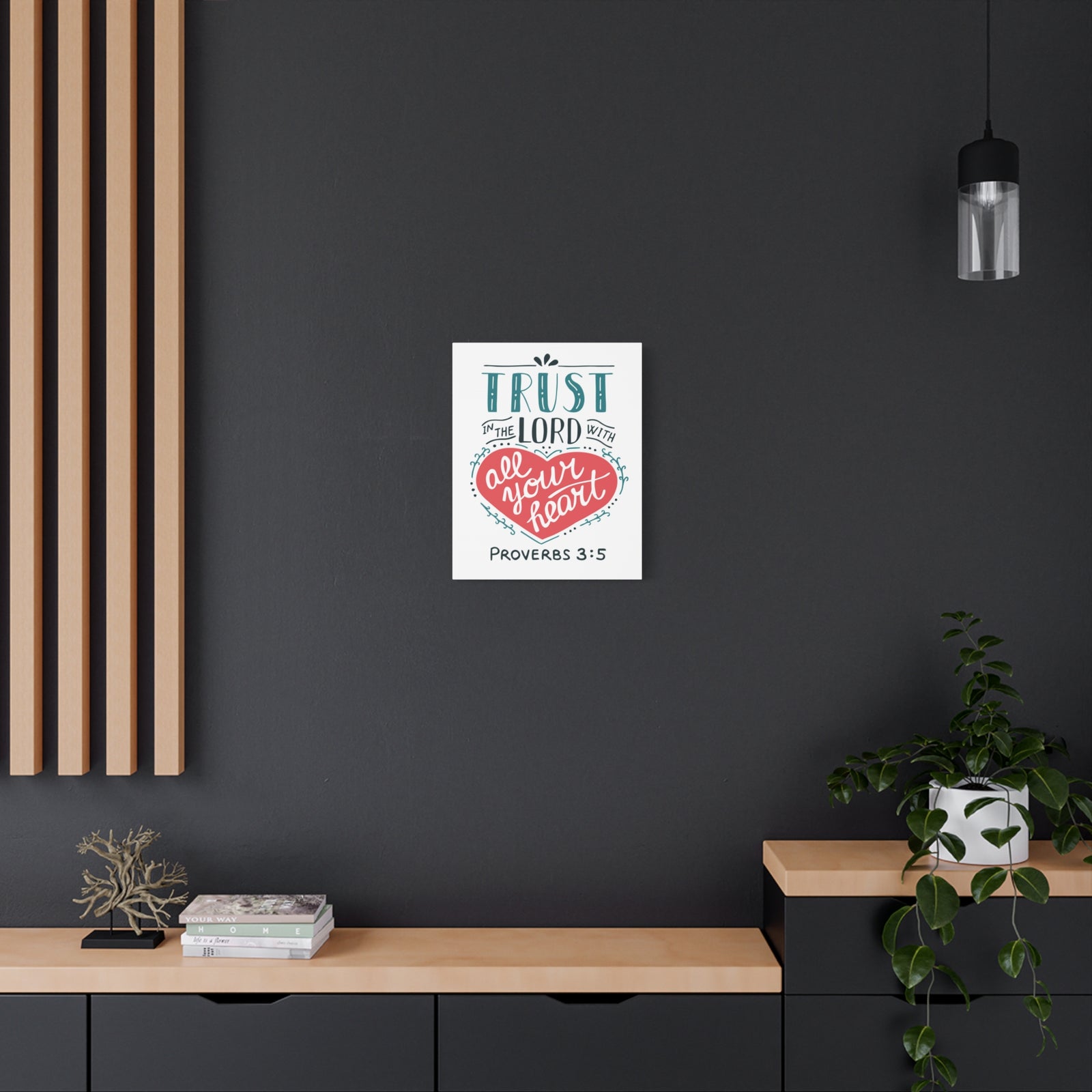 Scripture Canvas Trust In The Lord Proverbs 3:5 Christian Wall Art Bible Verse Print Ready To Hang-Express Your Love Gifts