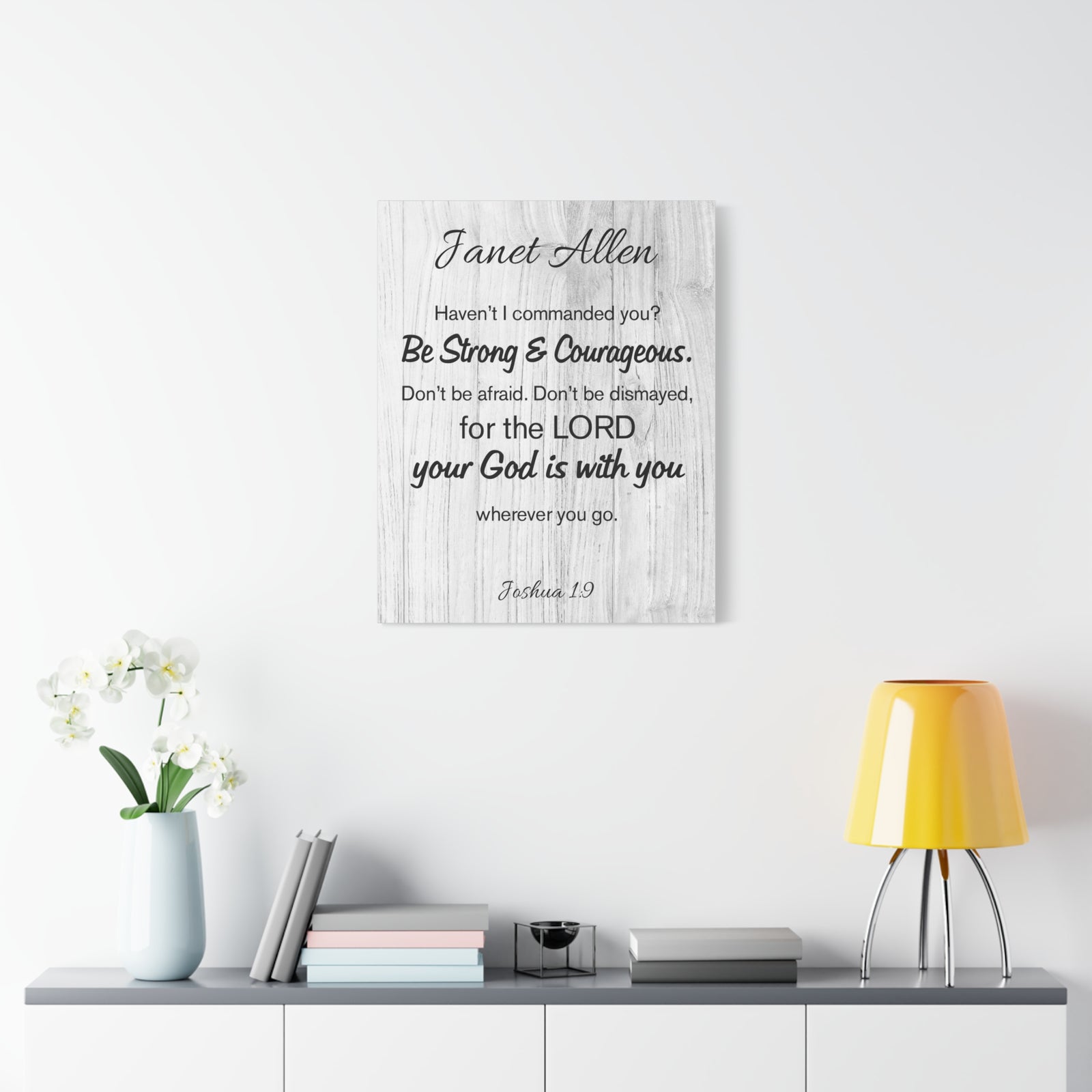 Scripture Walls Personalized Joshua 1:9 Bible Chapter Canvas Christian Wall Art Ready to Hang-Express Your Love Gifts