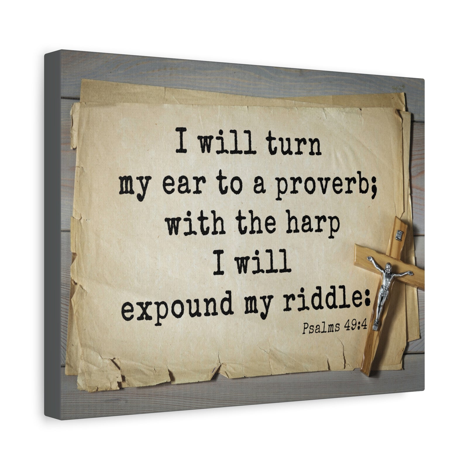 Scripture Walls To A Proverb Psalms 49:4 Bible Verse Canvas Christian Wall Art Ready to Hang-Express Your Love Gifts