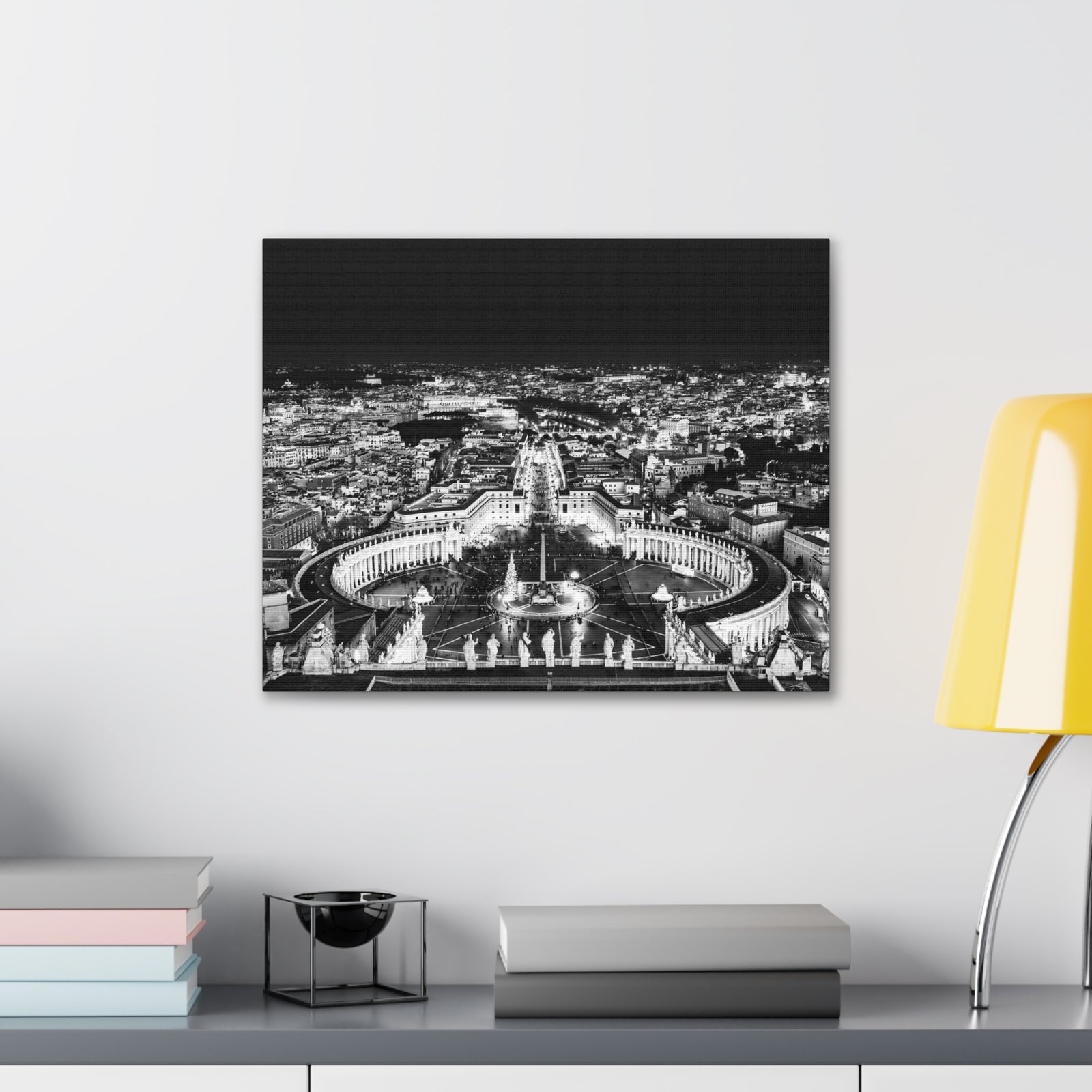 Rome Black And White Skyline Canvas Artwork High-Quality Breathtaking Stunning Cityscape for Home Decor Ready to Hang-Express Your Love Gifts