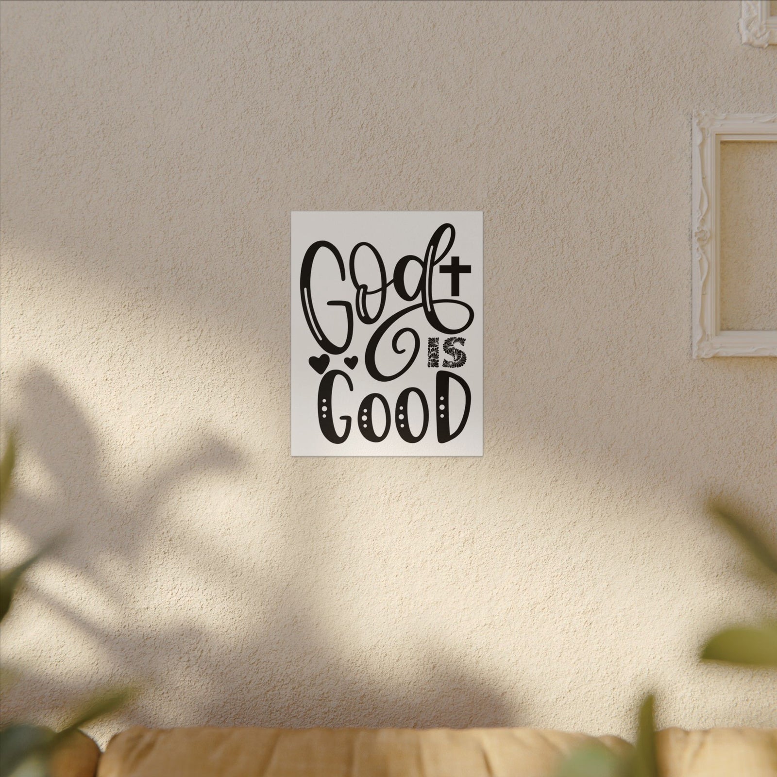 Scripture Canvas God Is Good Psalm 34:8 Christian Wall Art Print Ready to Hang-Express Your Love Gifts