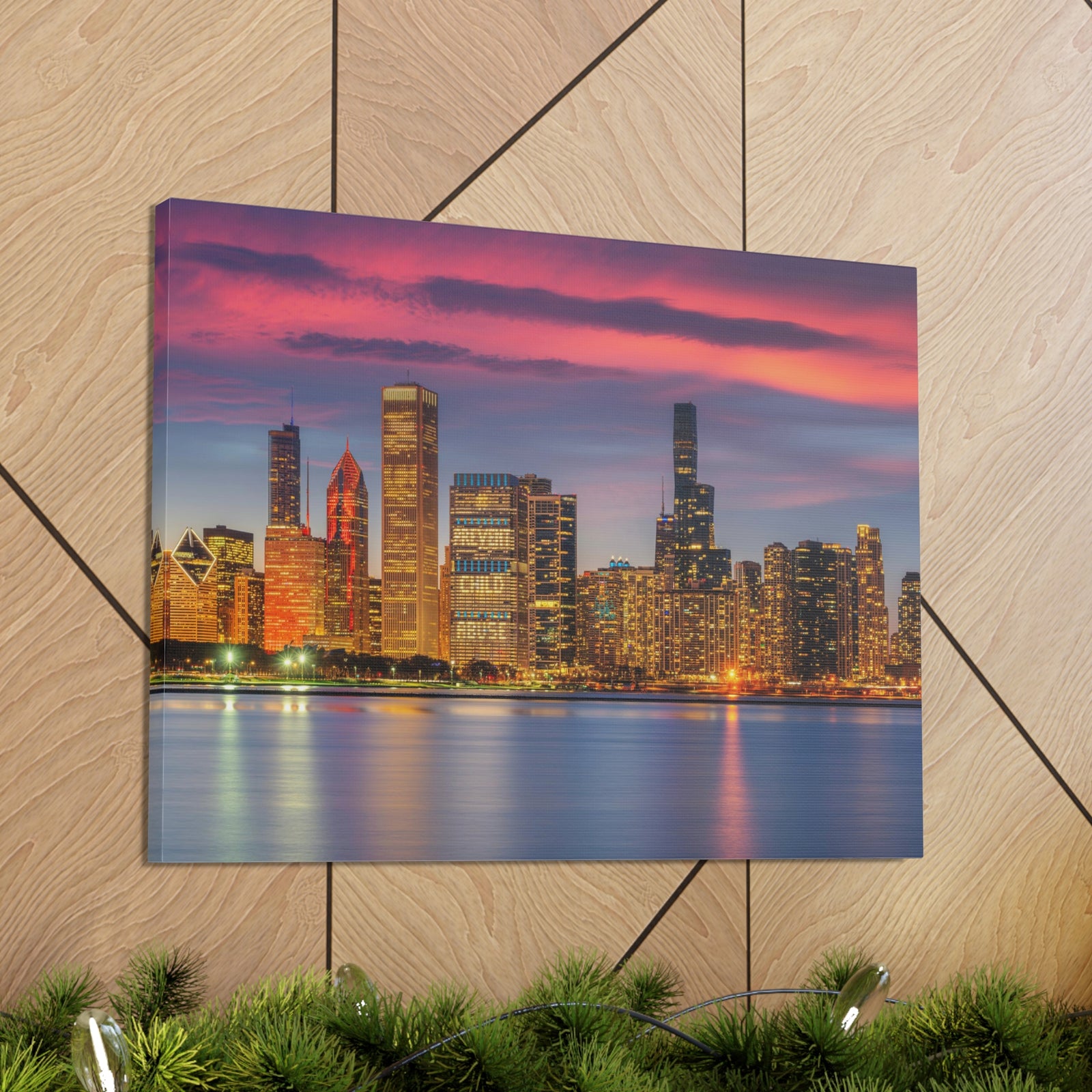 Las Vegas Night Skyline Canvas Artwork High-Quality Breathtaking Stunning Cityscape for Home Decor Ready to Hang-Express Your Love Gifts
