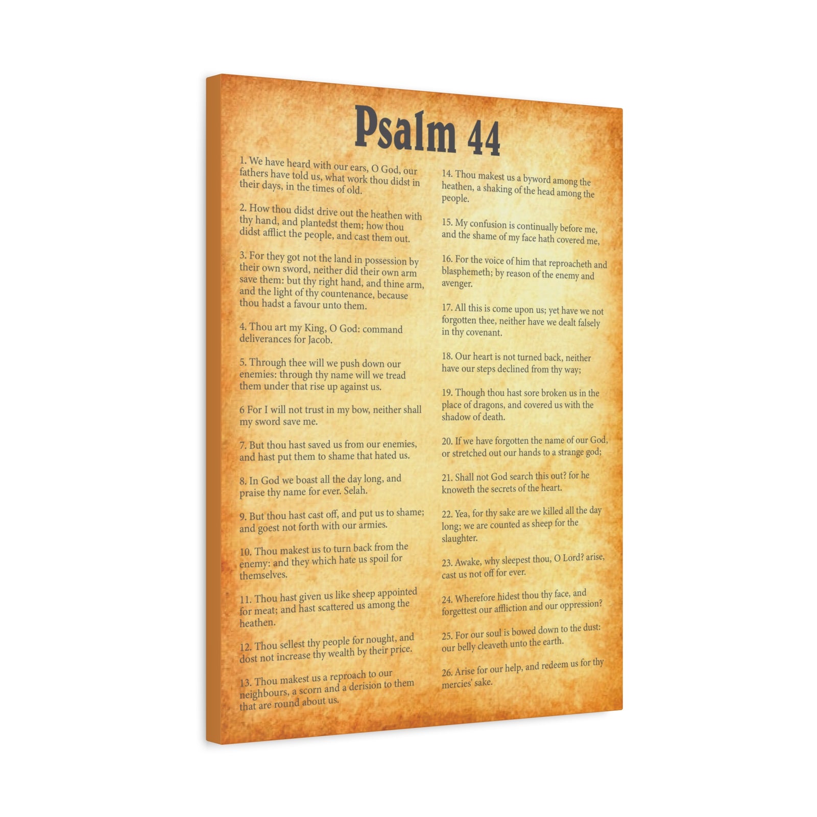 Scripture Walls Psalm 44 Gold Bible Chapter Canvas Christian Wall Art Ready to Hang-Express Your Love Gifts
