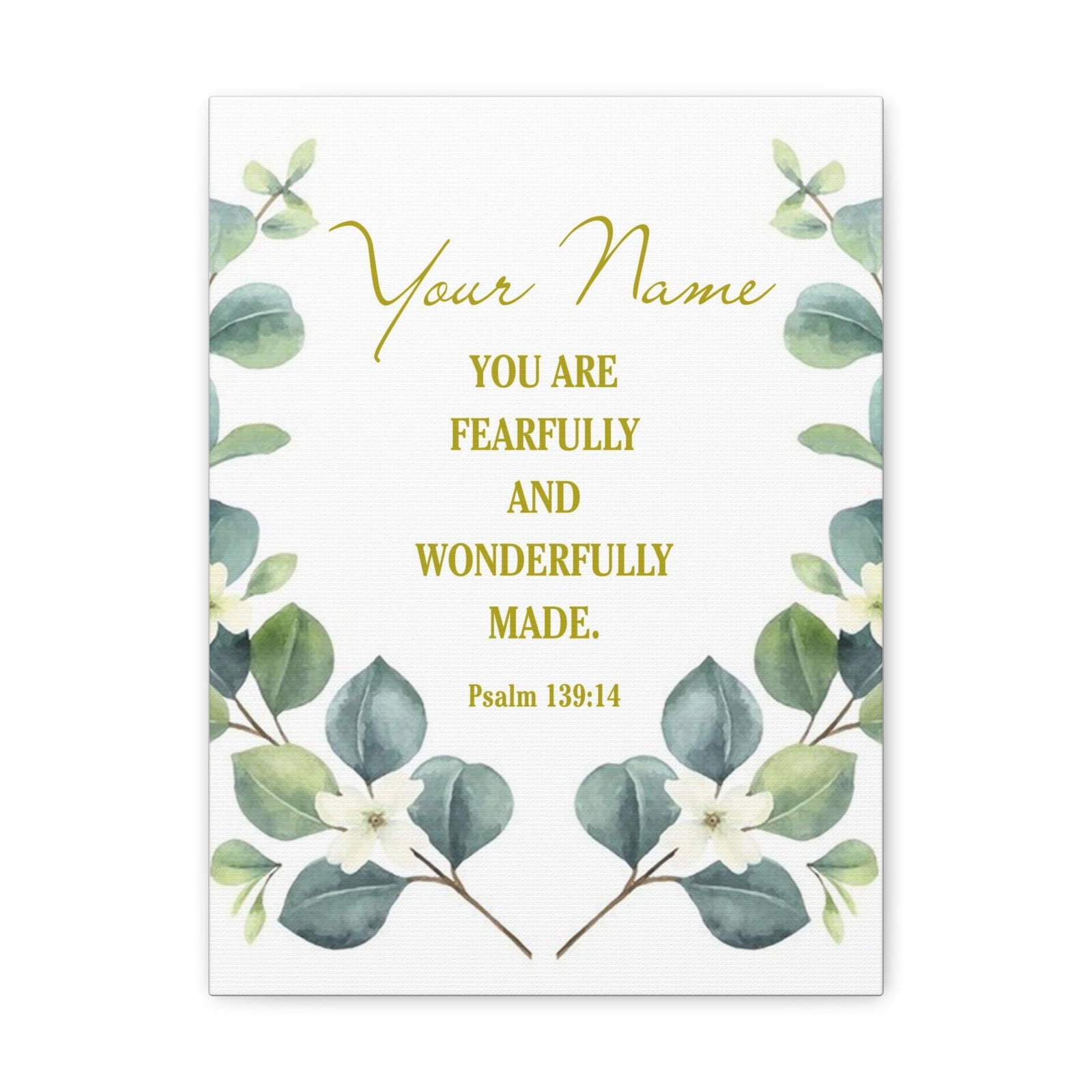 Personalized Psalm 139:14 Bible Verse Canvas Christian Wall Art Ready to Hang-Express Your Love Gifts