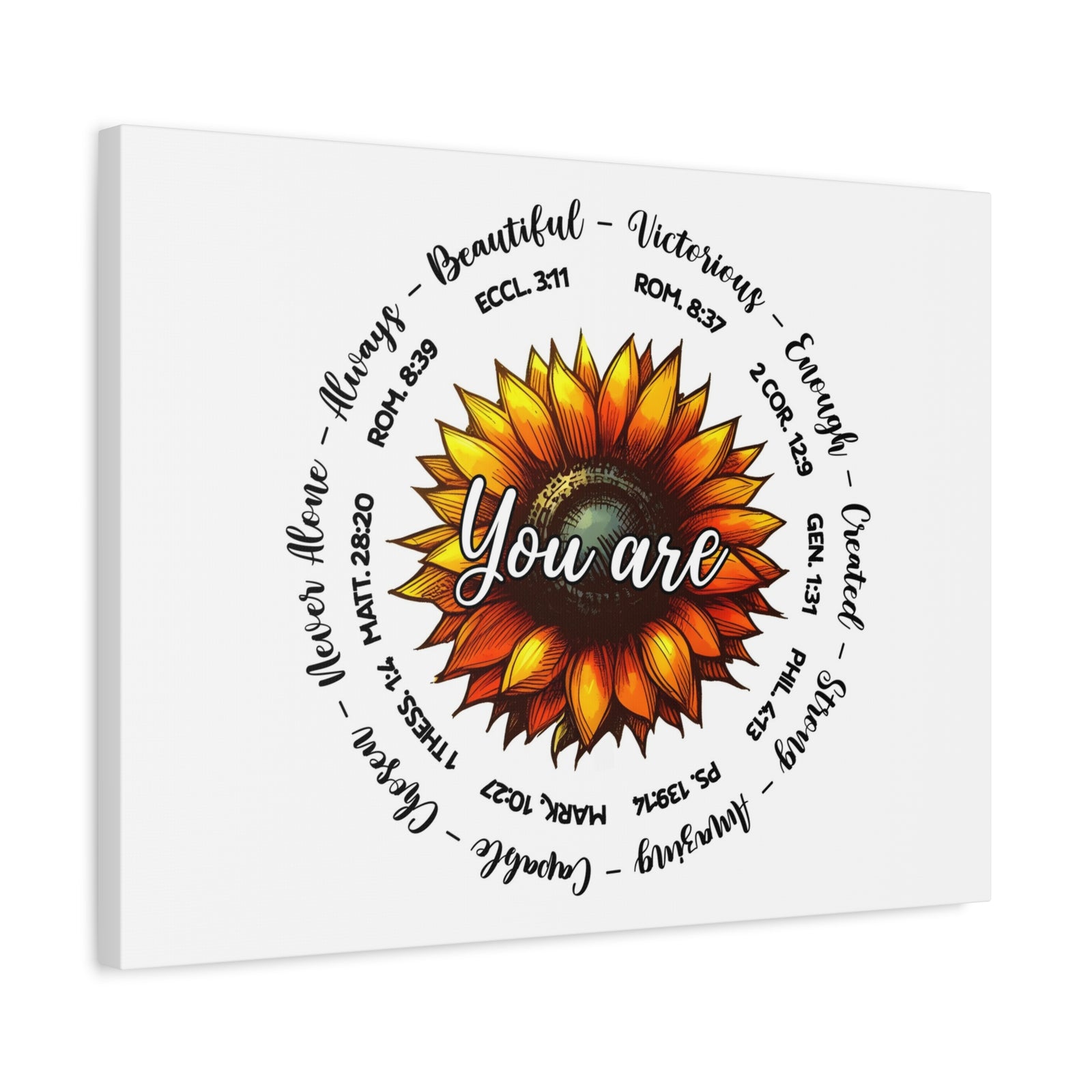 Scripture Walls God Says You Are Sunflower Bible Verse Canvas Christian Wall Art Ready to Hang Unframed-Express Your Love Gifts