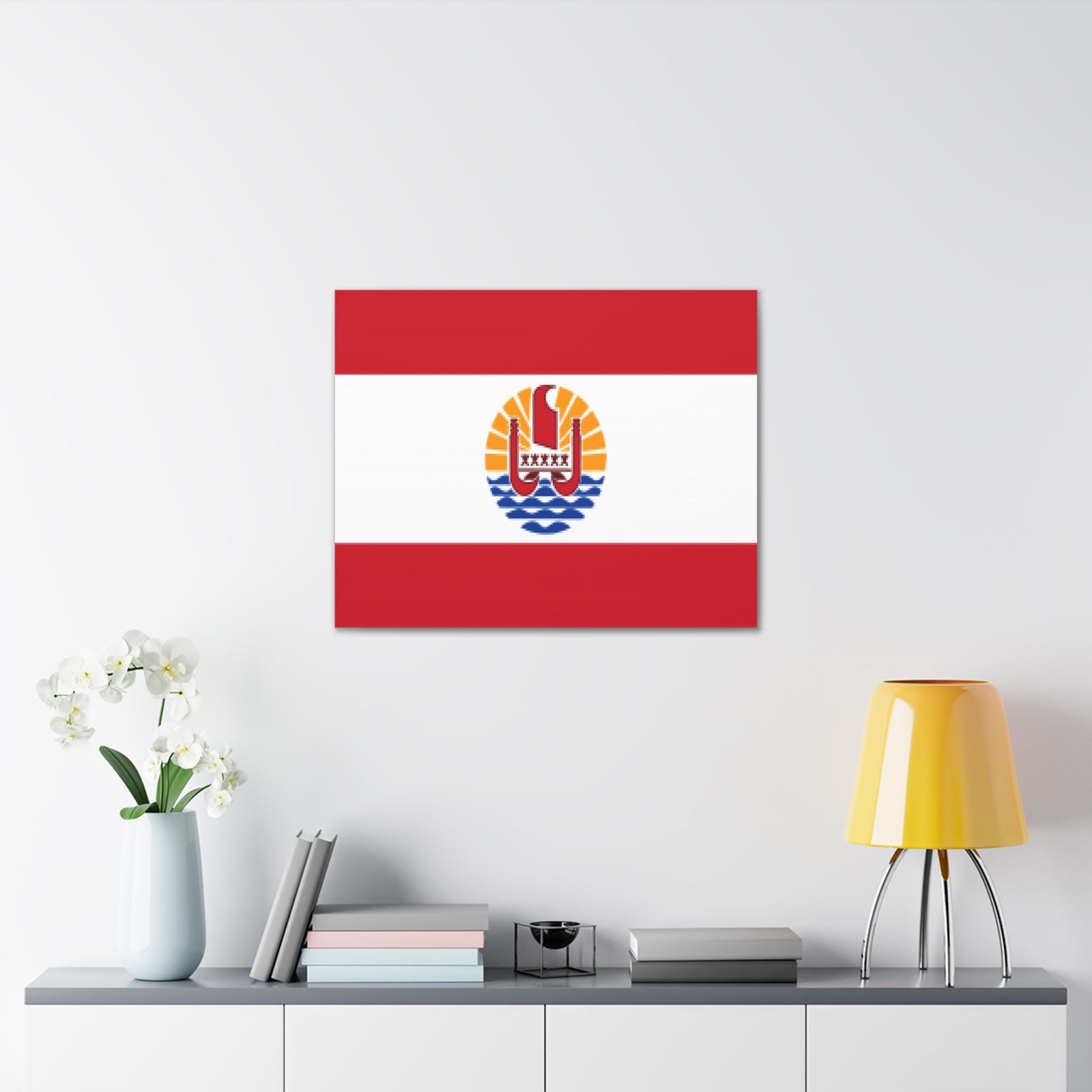 French Polynesia Country Flag Canvas Vibrant Wall Art Unframed Home Decor-Express Your Love Gifts