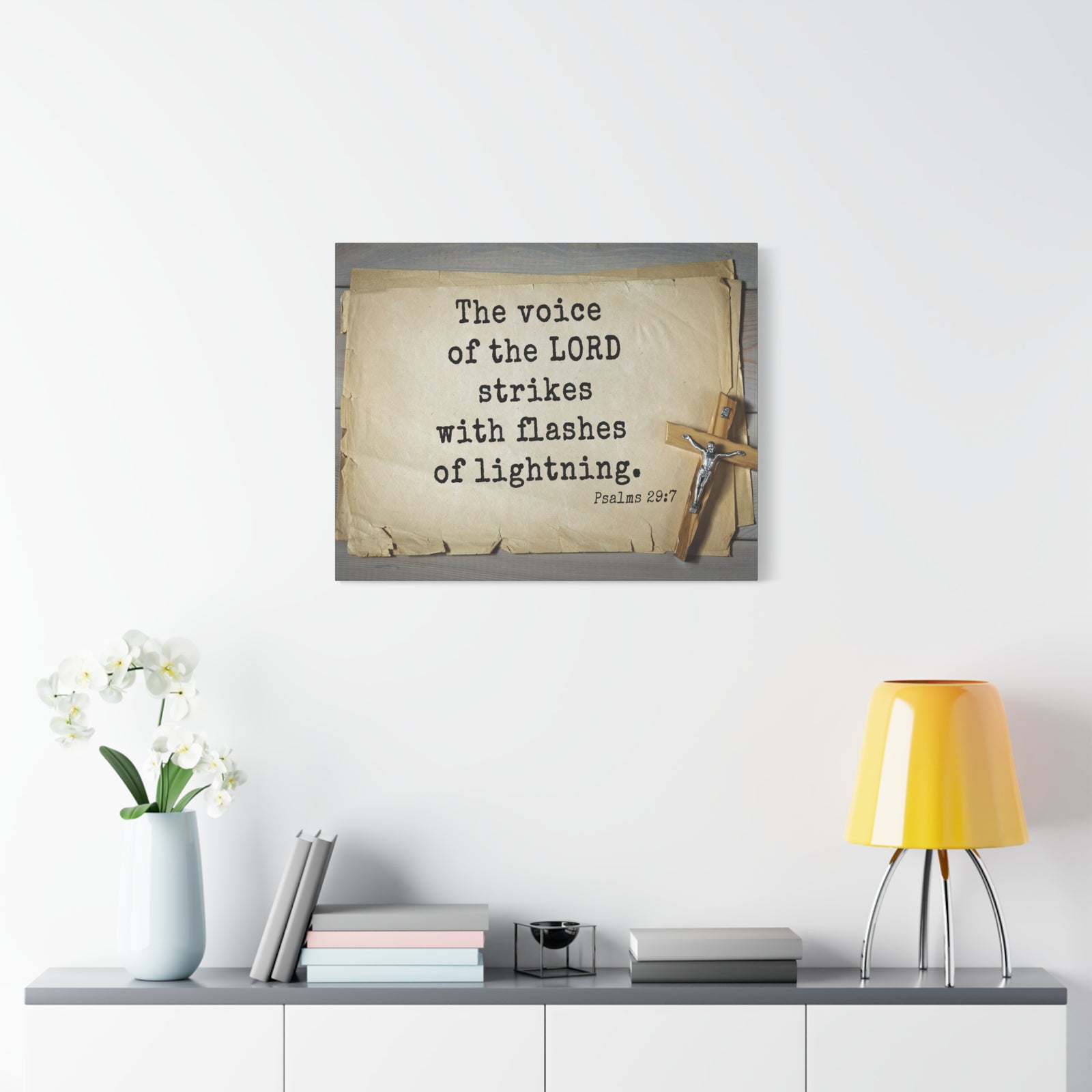 Scripture Walls Voice Of The Lord Psalms 29:7 Bible Verse Canvas Christian Wall Art Ready to Hang-Express Your Love Gifts