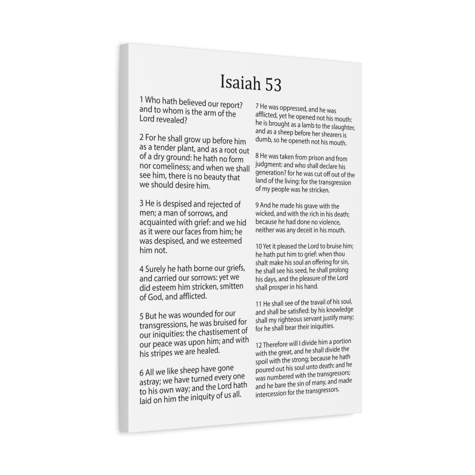 Scripture Walls Isaiah Chapter 53 White Christian Wall Art Print Ready to Hang Unframed-Express Your Love Gifts