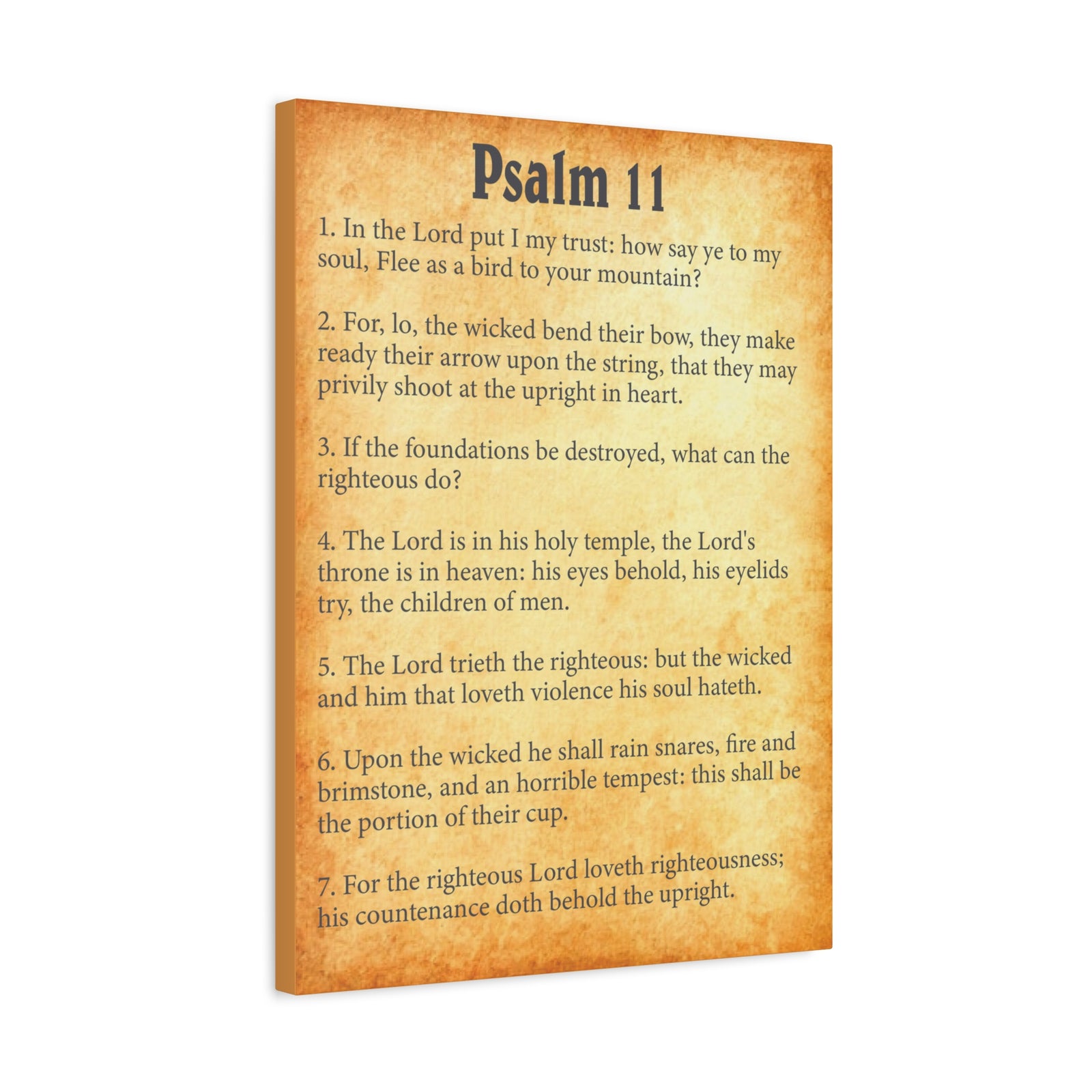 Scripture Walls Psalm 11 Gold Bible Chapter Canvas Christian Wall Art Ready to Hang-Express Your Love Gifts