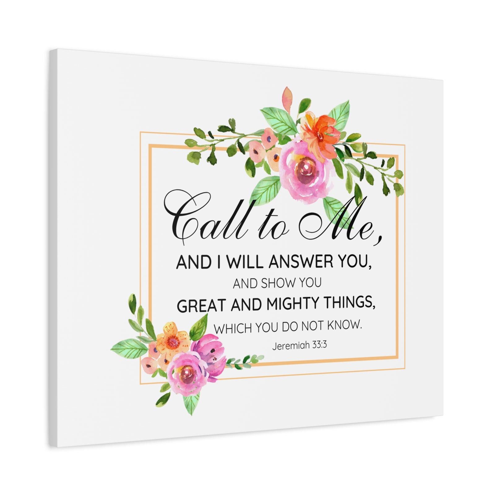Scripture Walls Jeremiah 33:3 Call to Me Bible Verse Canvas Christian Wall Art Ready to Hang Unframed-Express Your Love Gifts