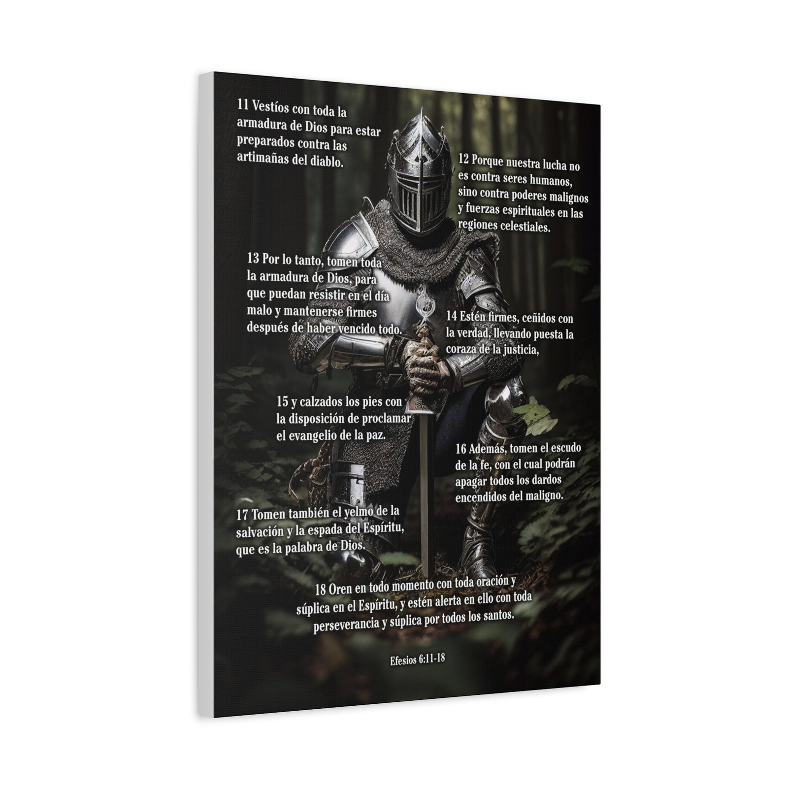 Scripture Walls Armor Of God Ephesians 6:11-18 Spanish Soldier Kneels Christian Wall Art Print Ready to Hang Unframed-Express Your Love Gifts