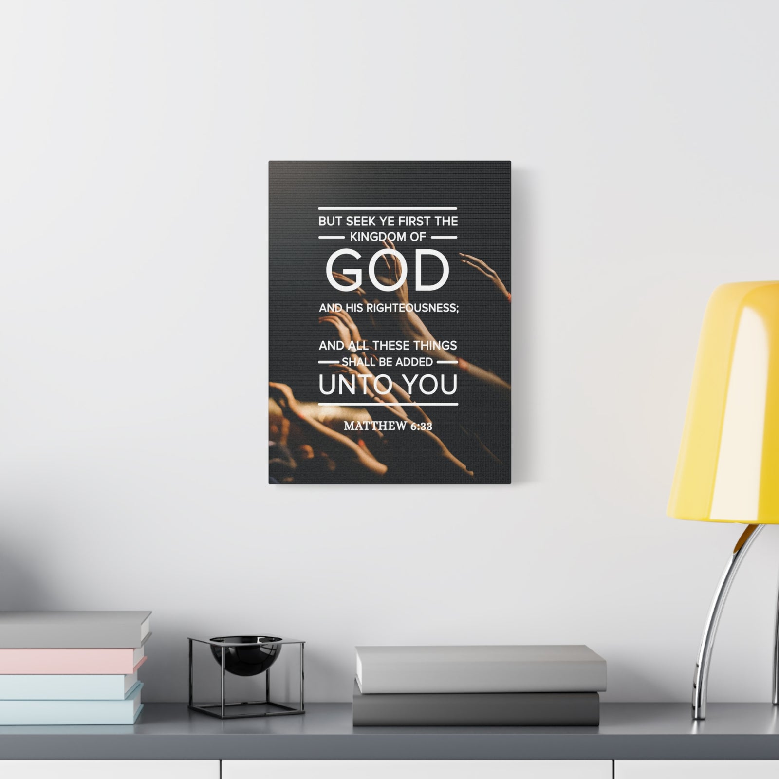 Scripture Canvas Kingdom of God Matthew 6:33 Christian Wall Art Bible Verse Print Ready to Hang-Express Your Love Gifts