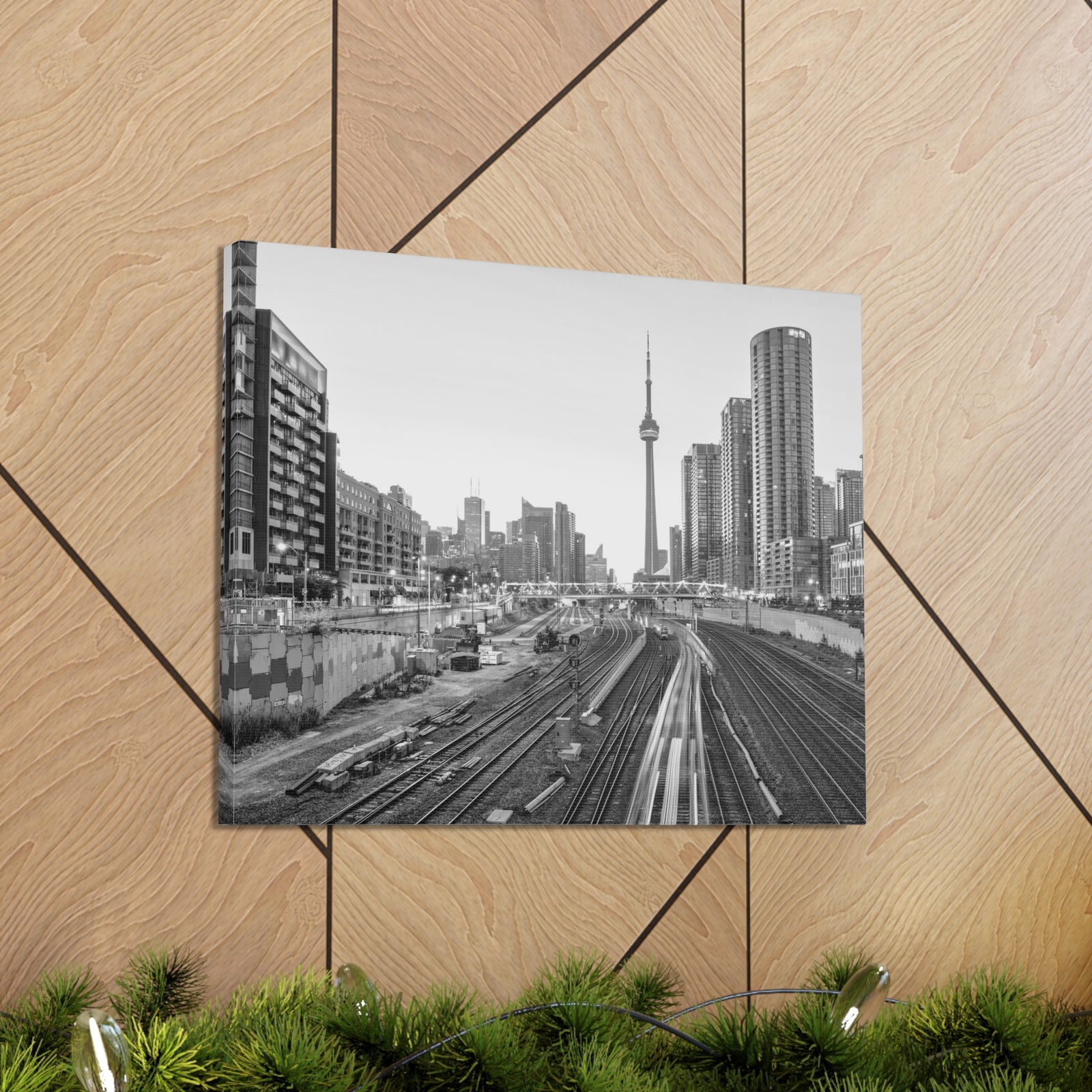 Toronto Black And White Skyline Canvas Artwork High-Quality Breathtaking Stunning Cityscape for Home Decor Ready to Hang-Express Your Love Gifts