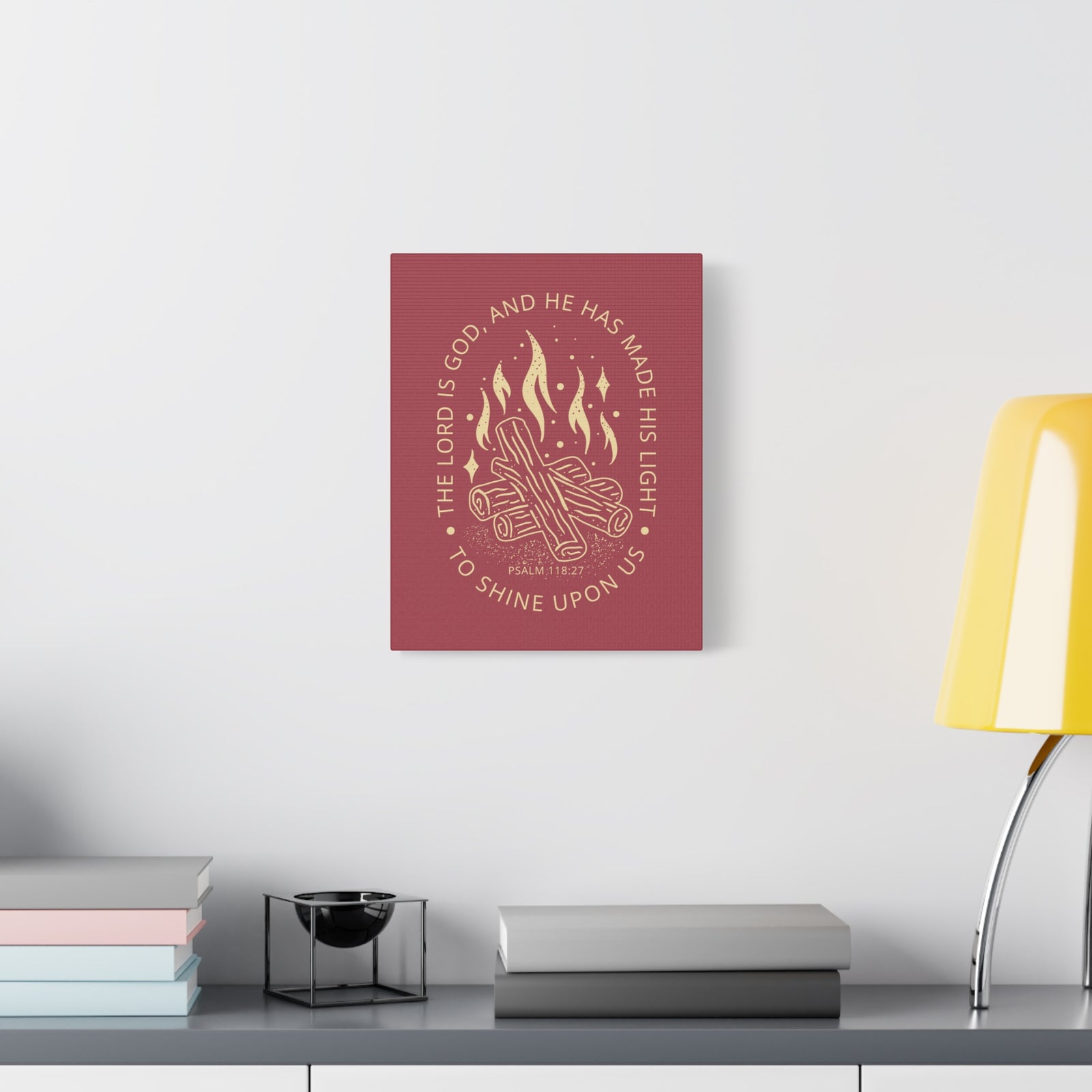 Scripture Canvas His Light Psalm 118:27 Christian Wall Art Bible Verse Print Ready to Hang-Express Your Love Gifts