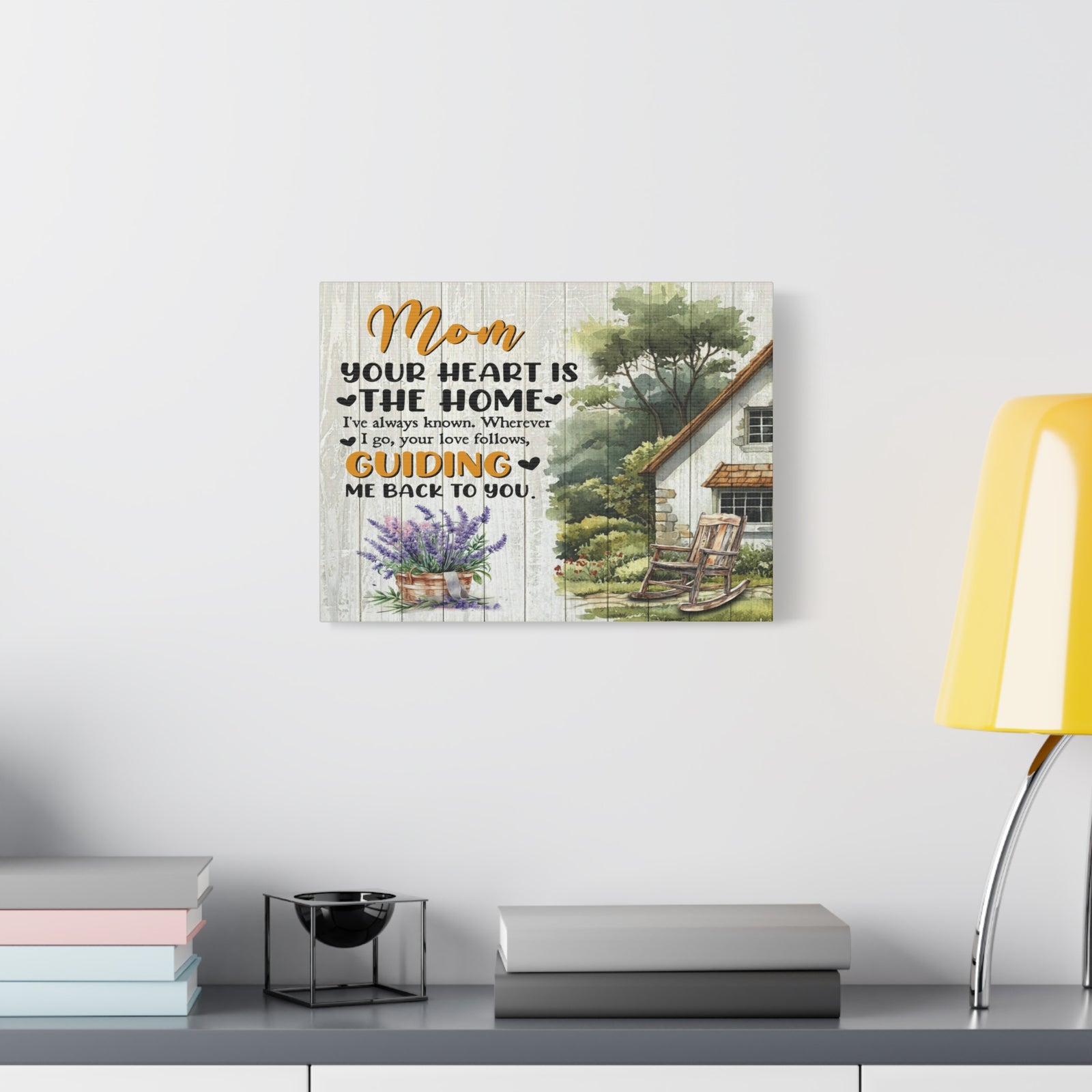 To Mom Heart is The Home Inspirational Quote – Elegant Home Décor-Express Your Love Gifts