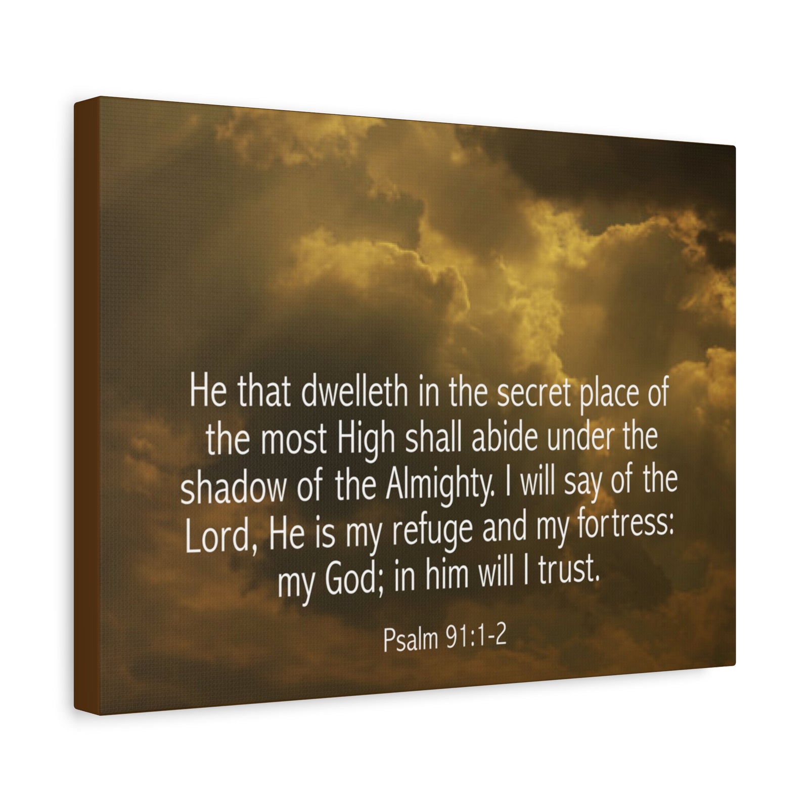 Bible Verse Canvas Secret Place Psalm 91:1-2 Christian Home Décor Wall Art Scripture Ready to Hang Faith Print-Express Your Love Gifts